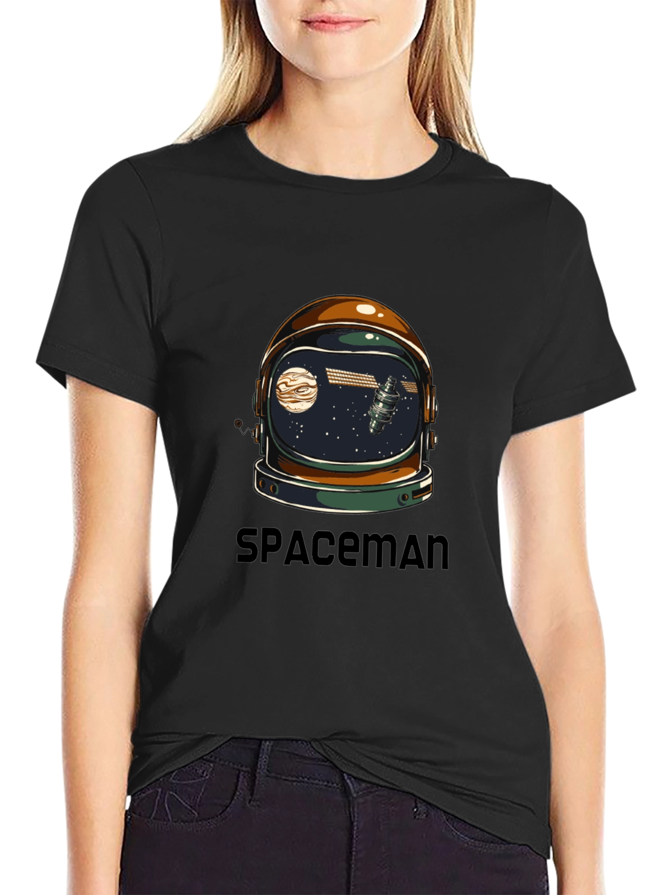 Spaceman Graphic Tee - Astronaut Helmet Design