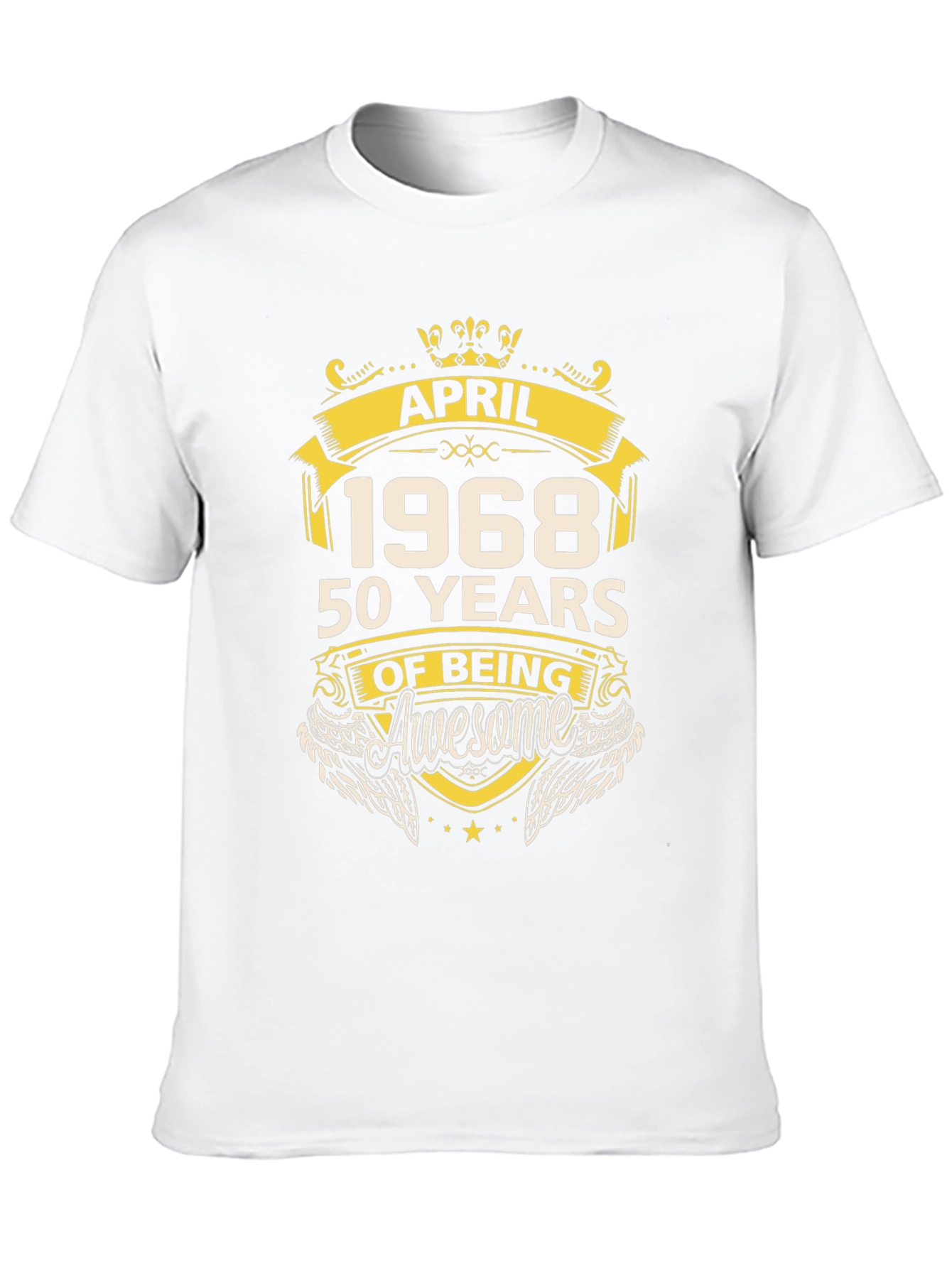 April 1968 50 Years Of Being Awesome Black T-Shirt