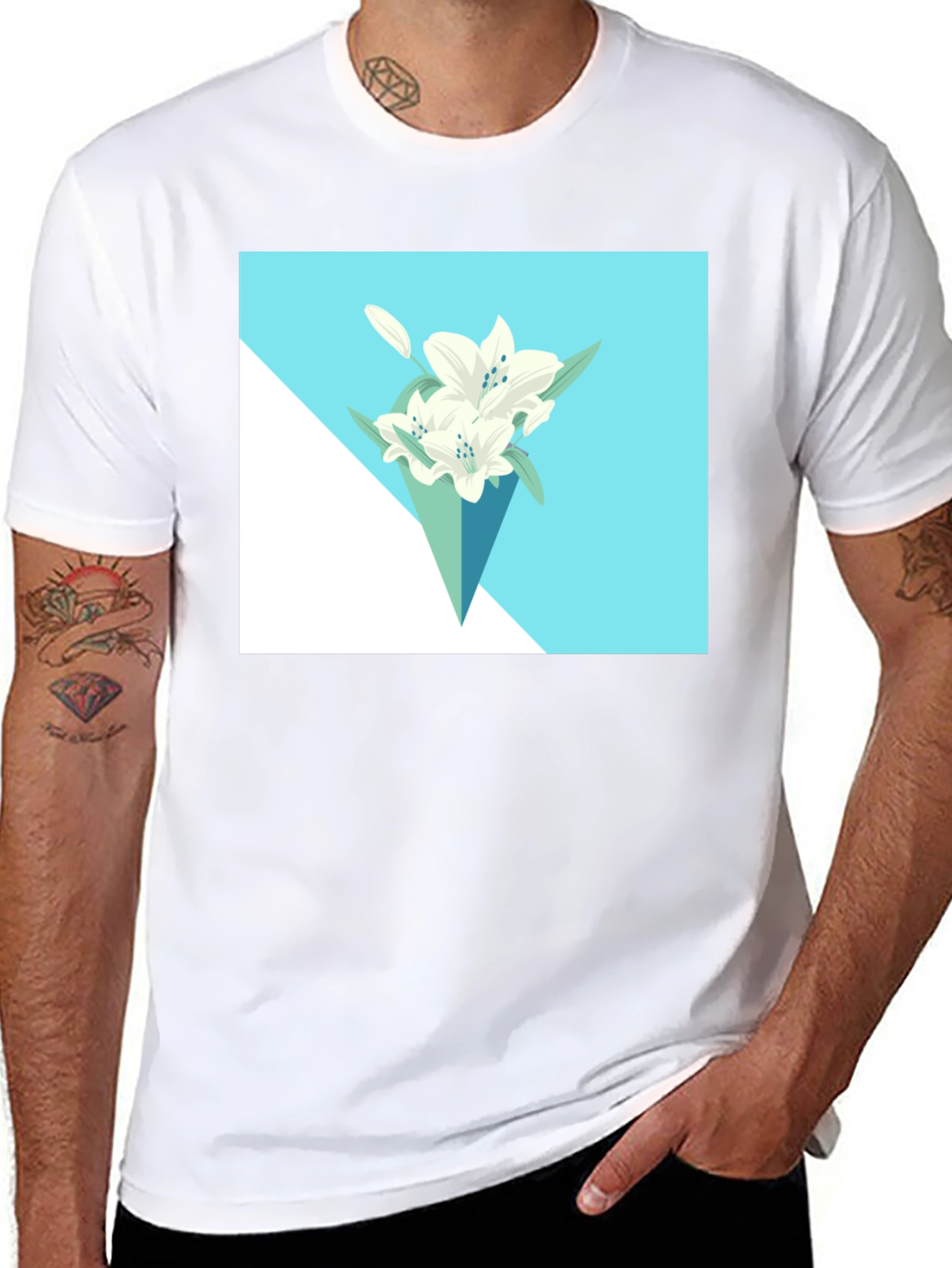 Floral T-Shirt: Modern Lily Bouquet Tee