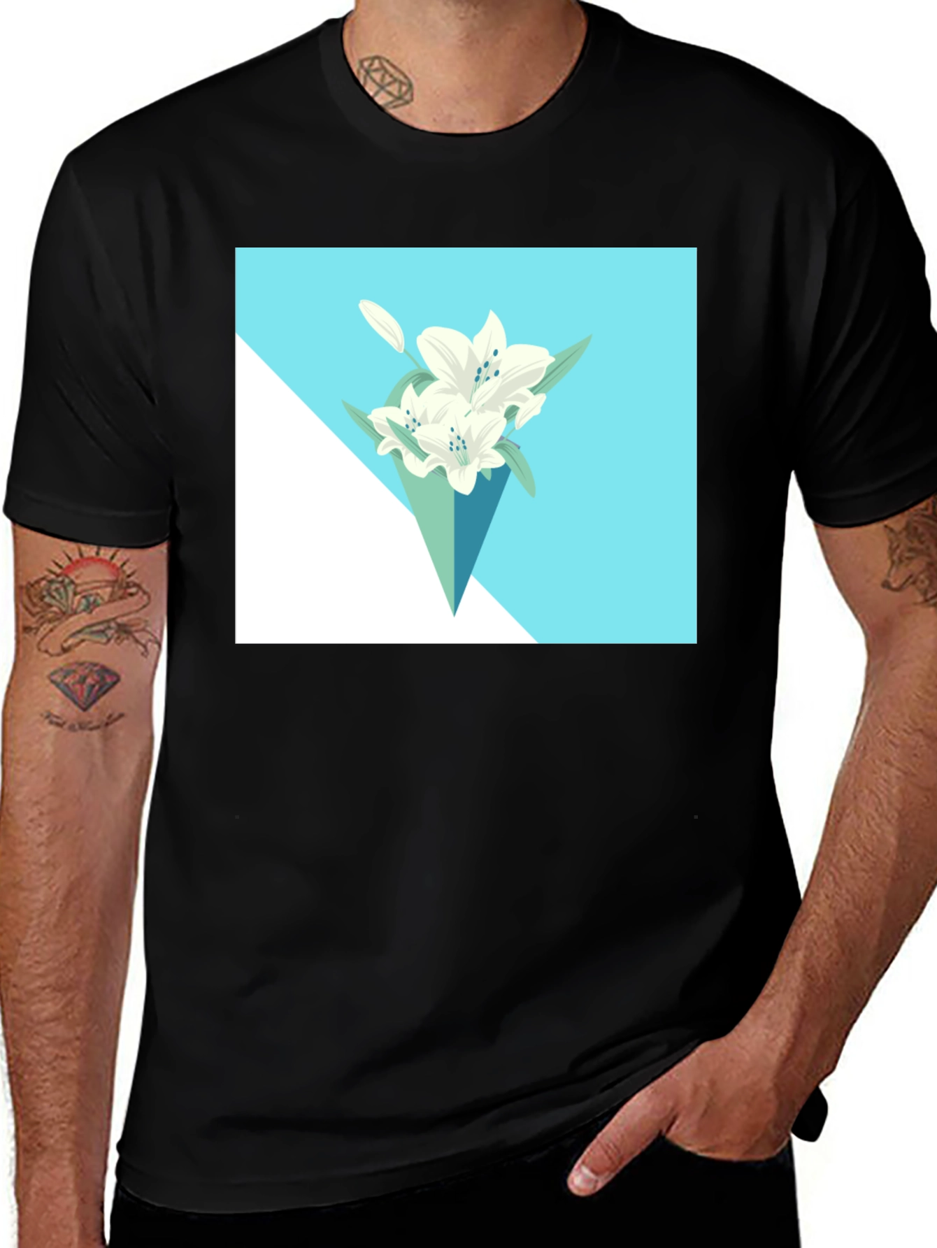 Floral T-Shirt: Modern Lily Bouquet Tee