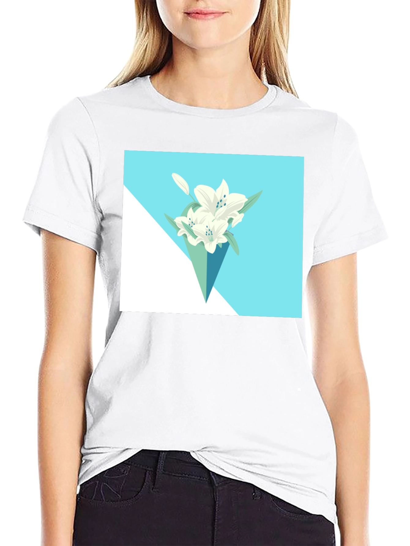 Floral T-Shirt: Modern Lily Bouquet Tee