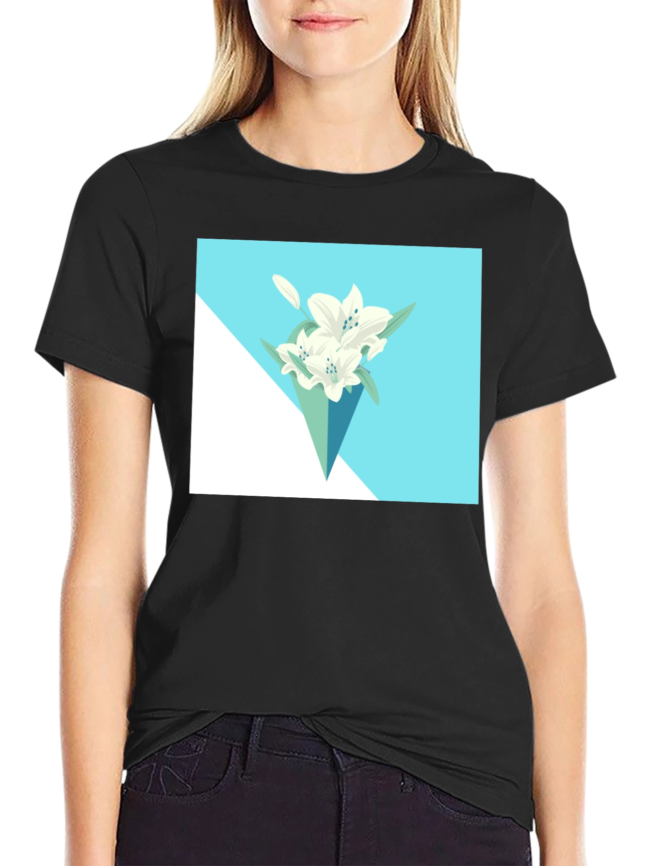 Floral T-Shirt: Modern Lily Bouquet Tee
