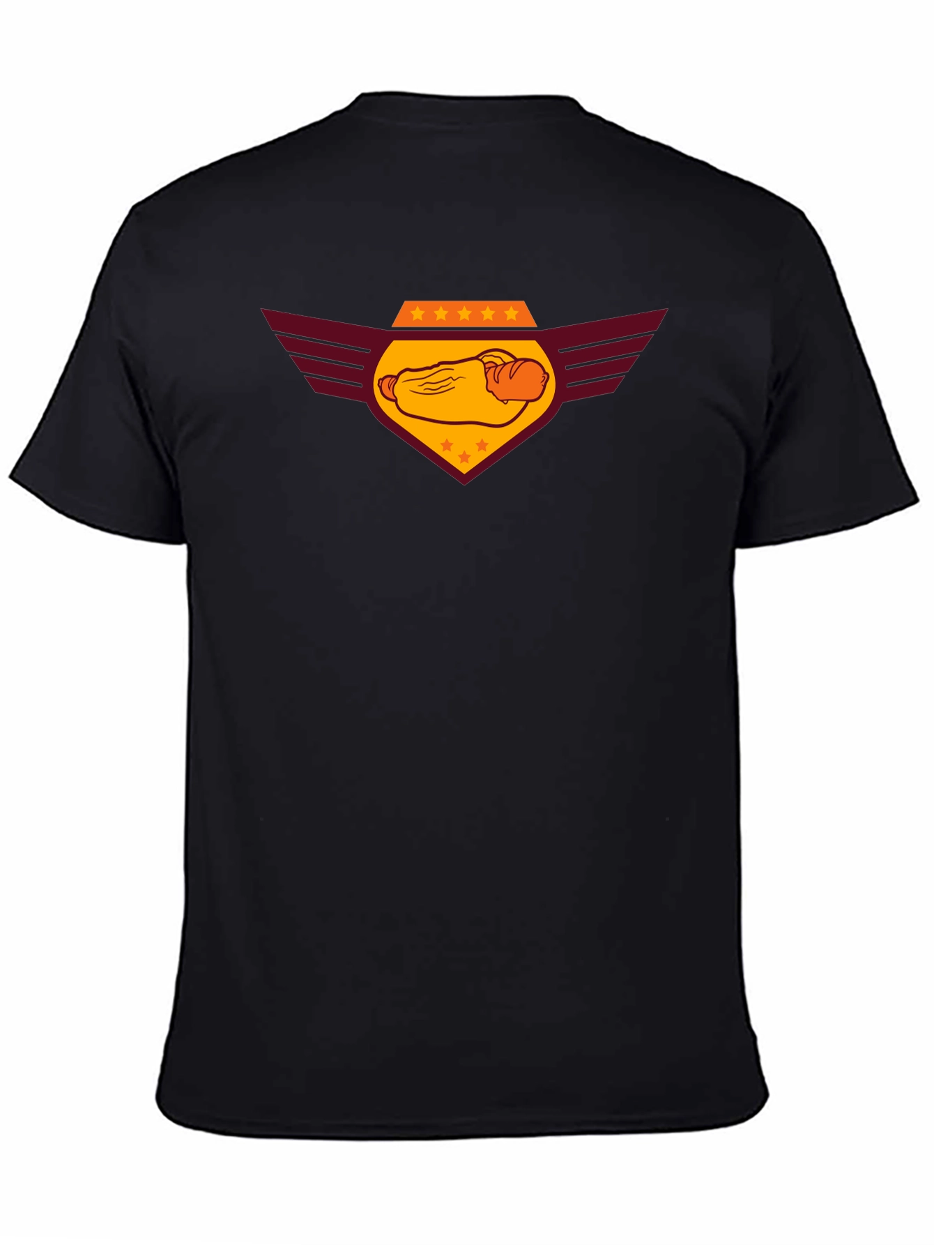 Hot Dog Emblem Graphic Black T-Shirt