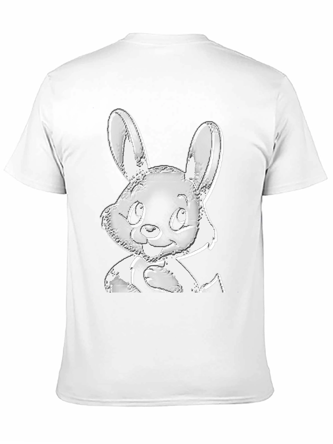 Cute Bunny Graphic Tee - Black Cotton T-Shirt