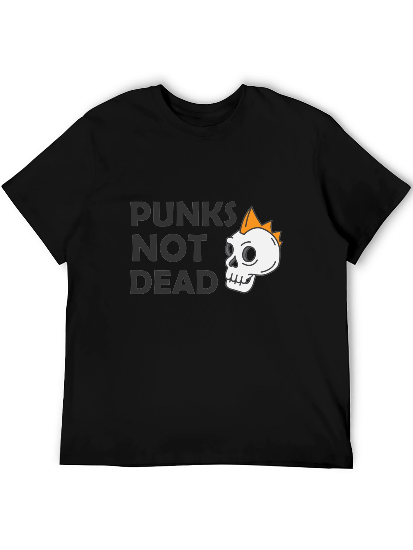 Punks Not Dead Graphic Tee - Skull Design