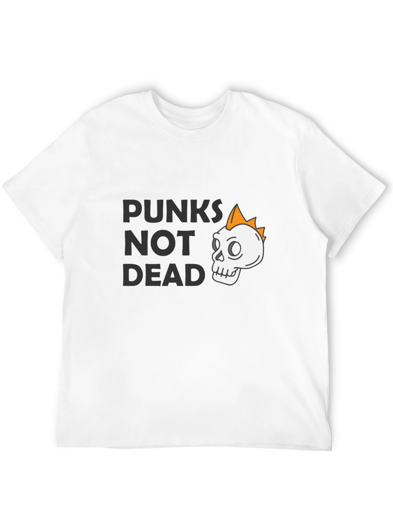 Punks Not Dead Graphic Tee - Skull Design