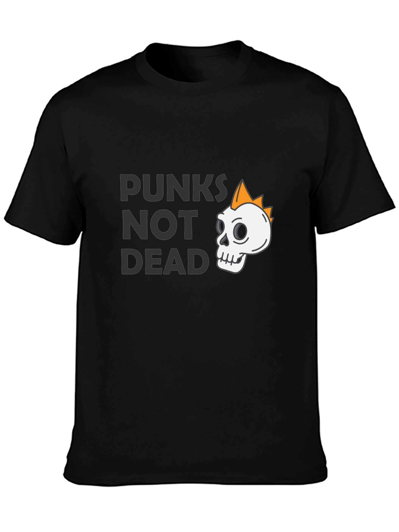 Punks Not Dead Graphic Tee - Skull Design