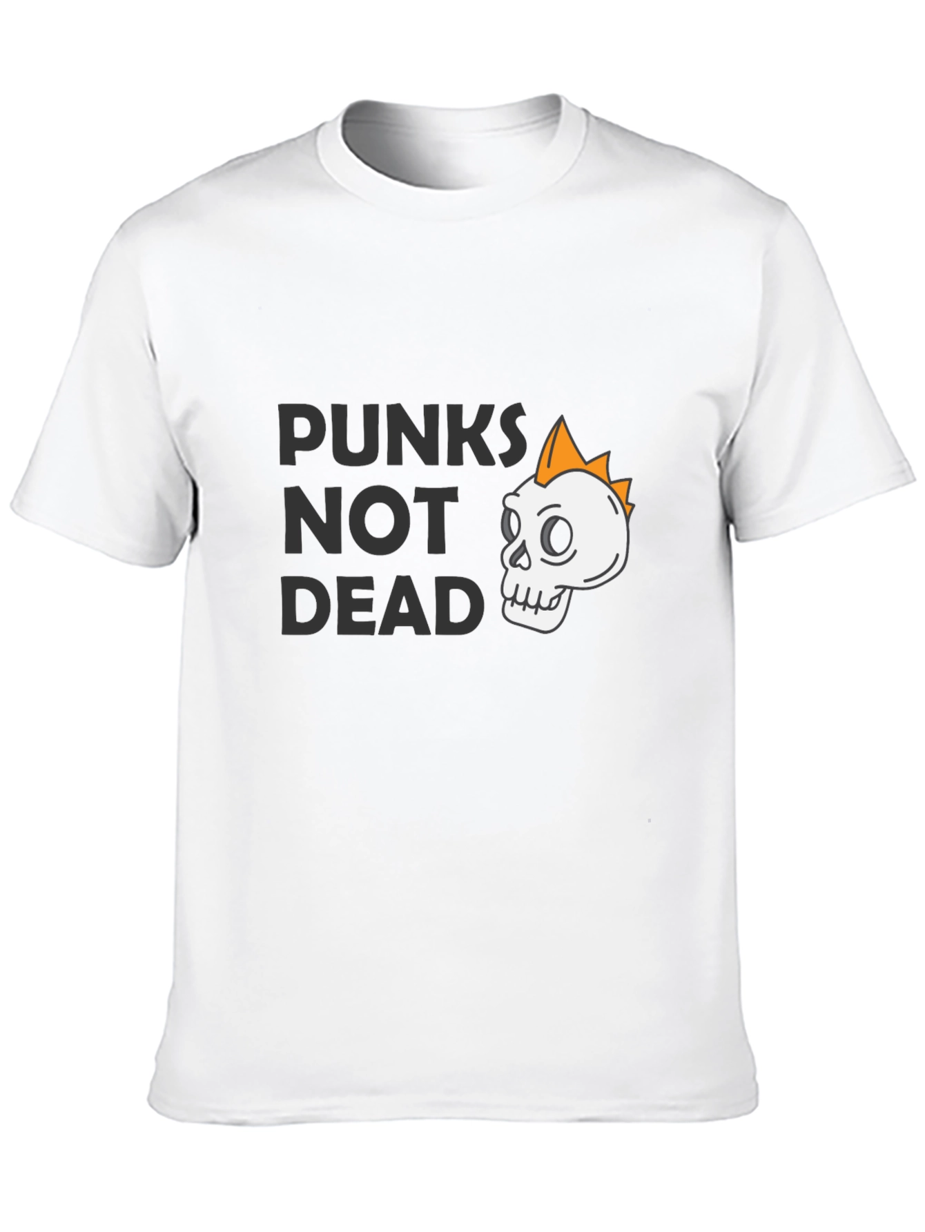 Punks Not Dead Graphic Tee - Skull Design