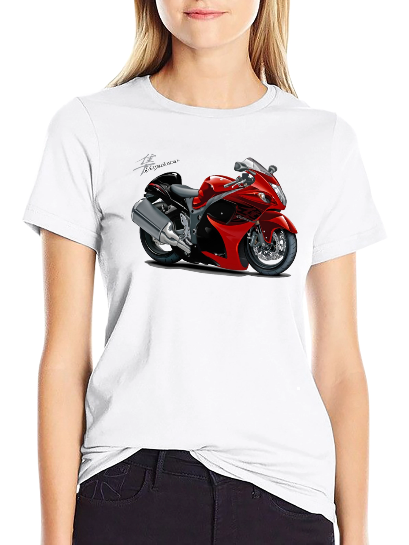 Hayabusa Motorcycle Graphic T-Shirt - Black