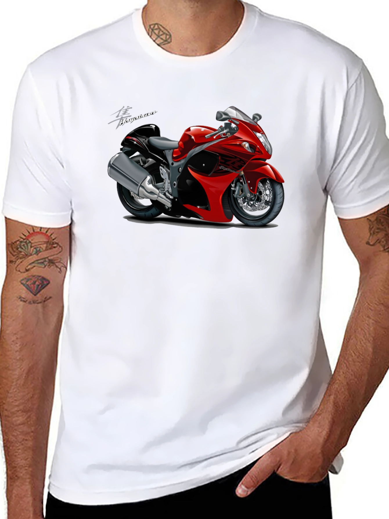 Hayabusa Motorcycle Graphic T-Shirt - Black