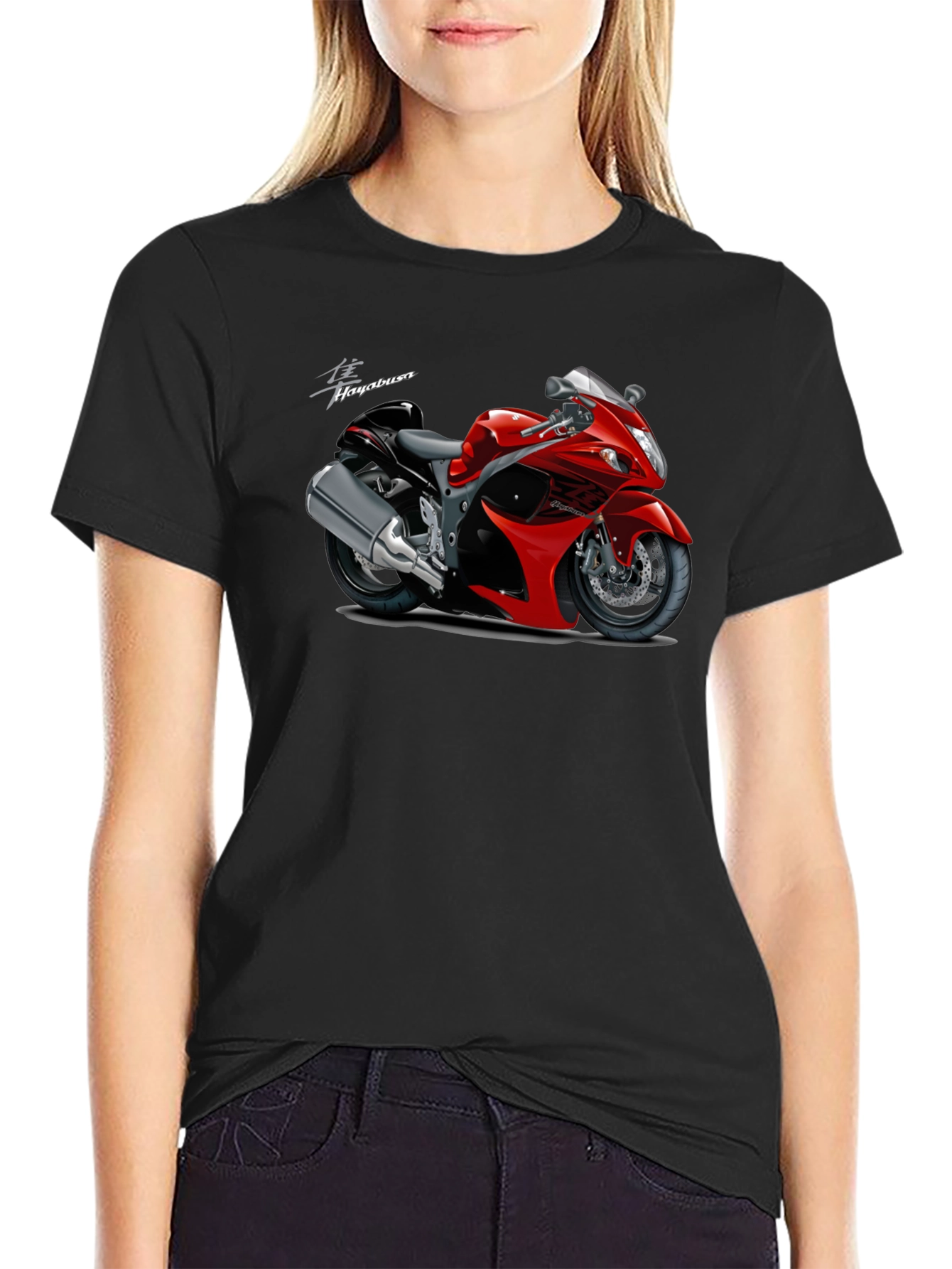 Hayabusa Motorcycle Graphic T-Shirt - Black