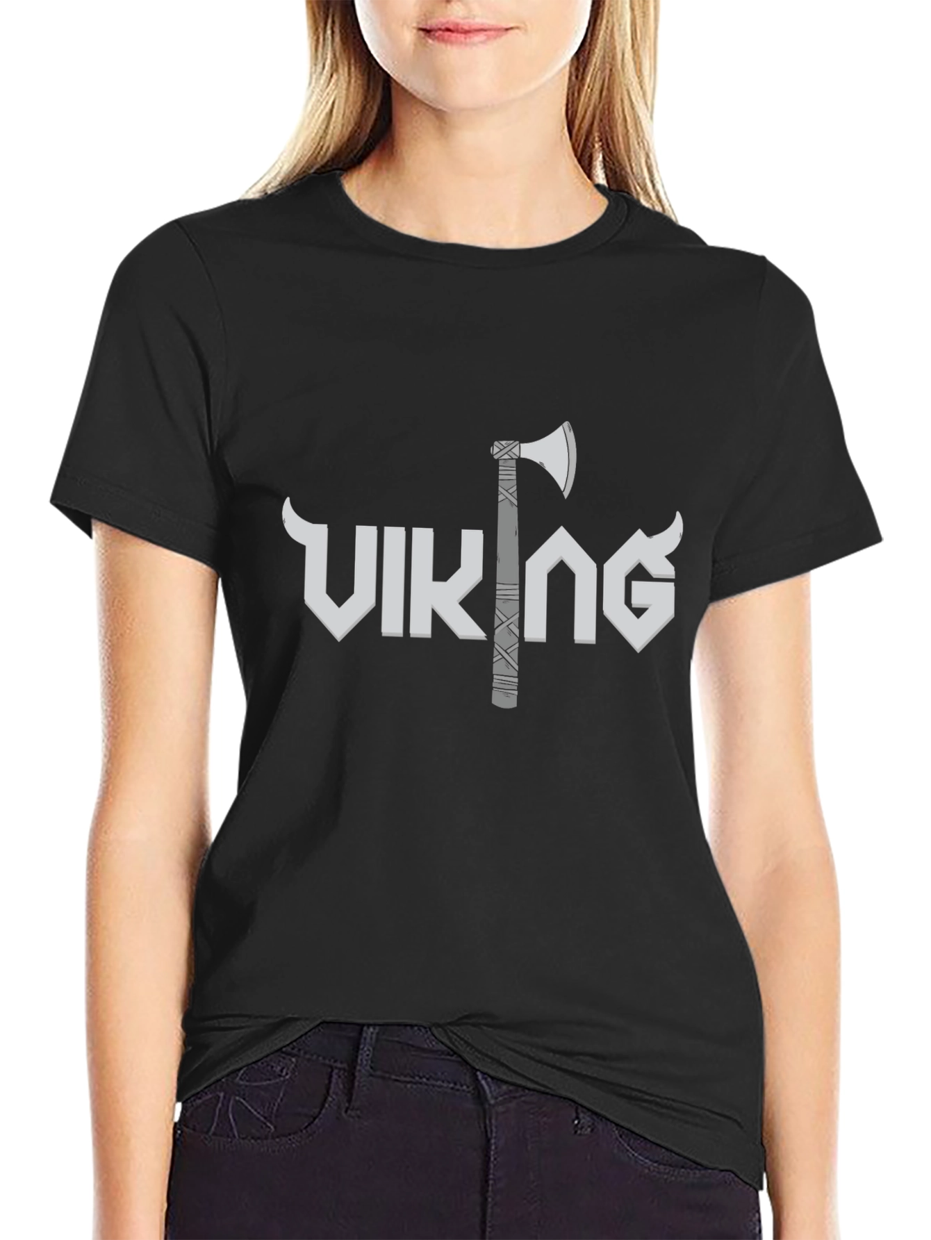 Viking Axe Graphic T-Shirt - Black