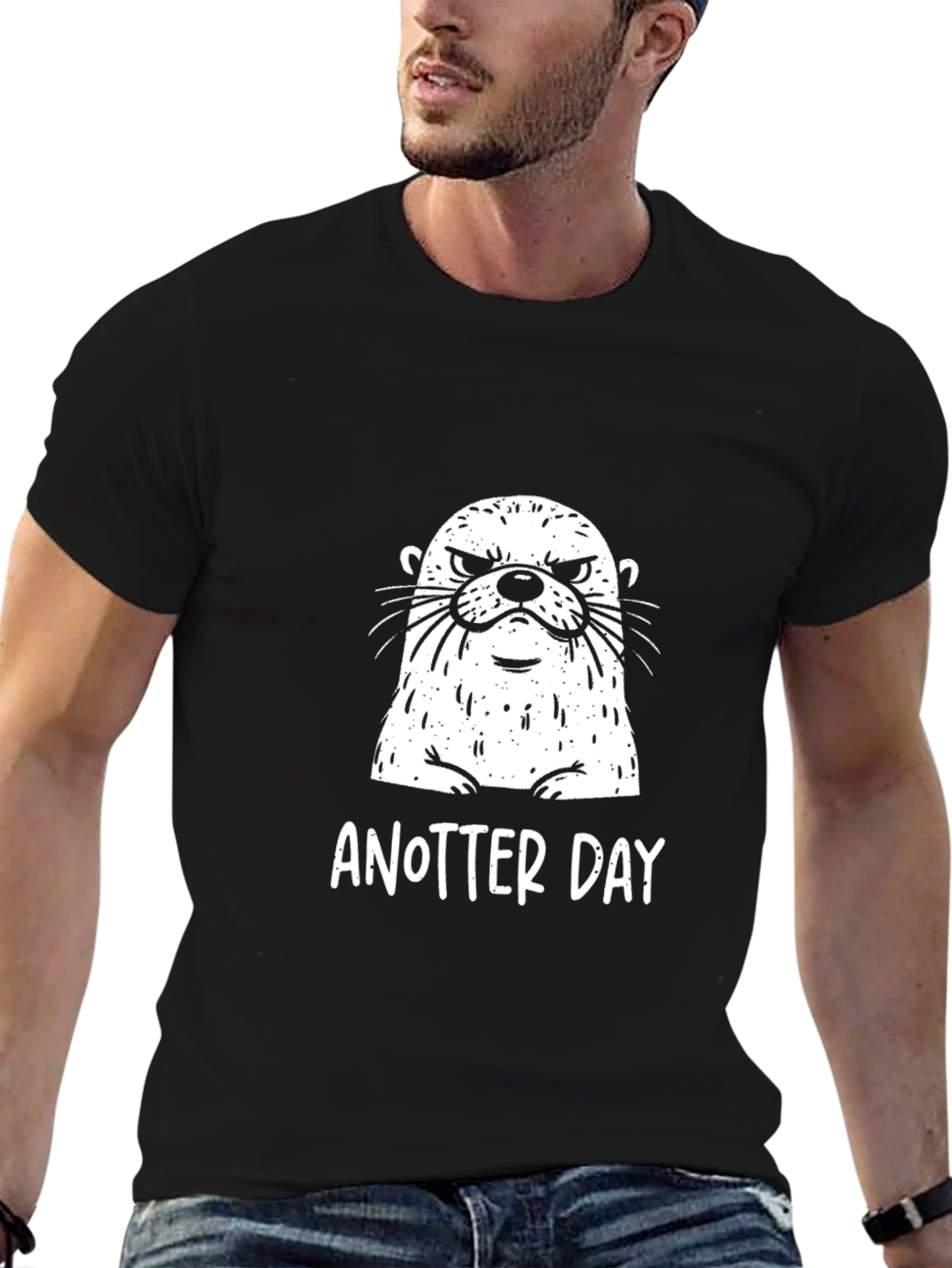 An Otter Day T-Shirt - Black