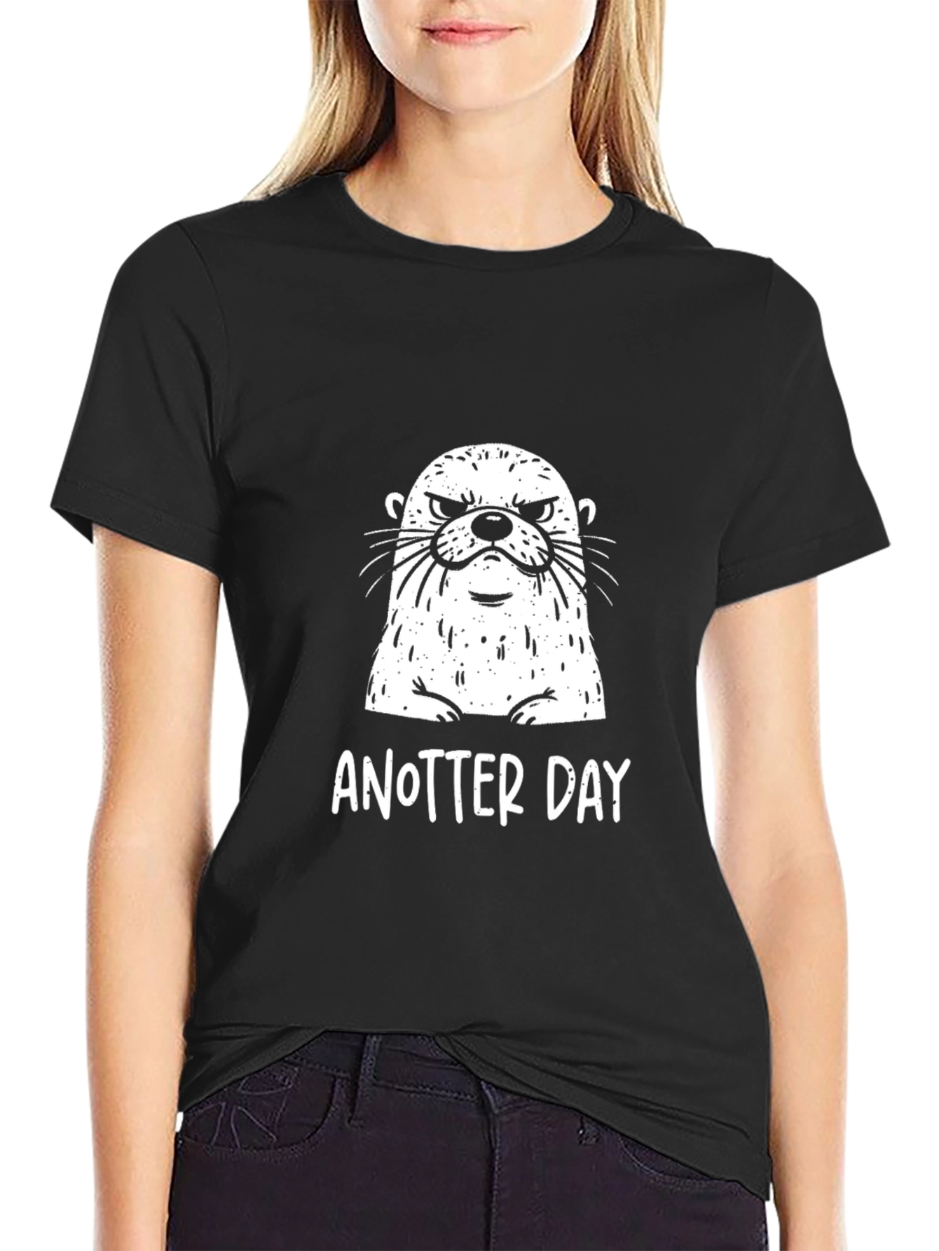 An Otter Day T-Shirt - Black