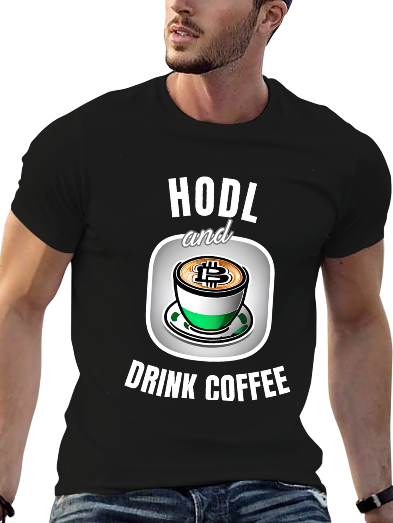 HODL Bitcoin Coffee Graphic T-Shirt