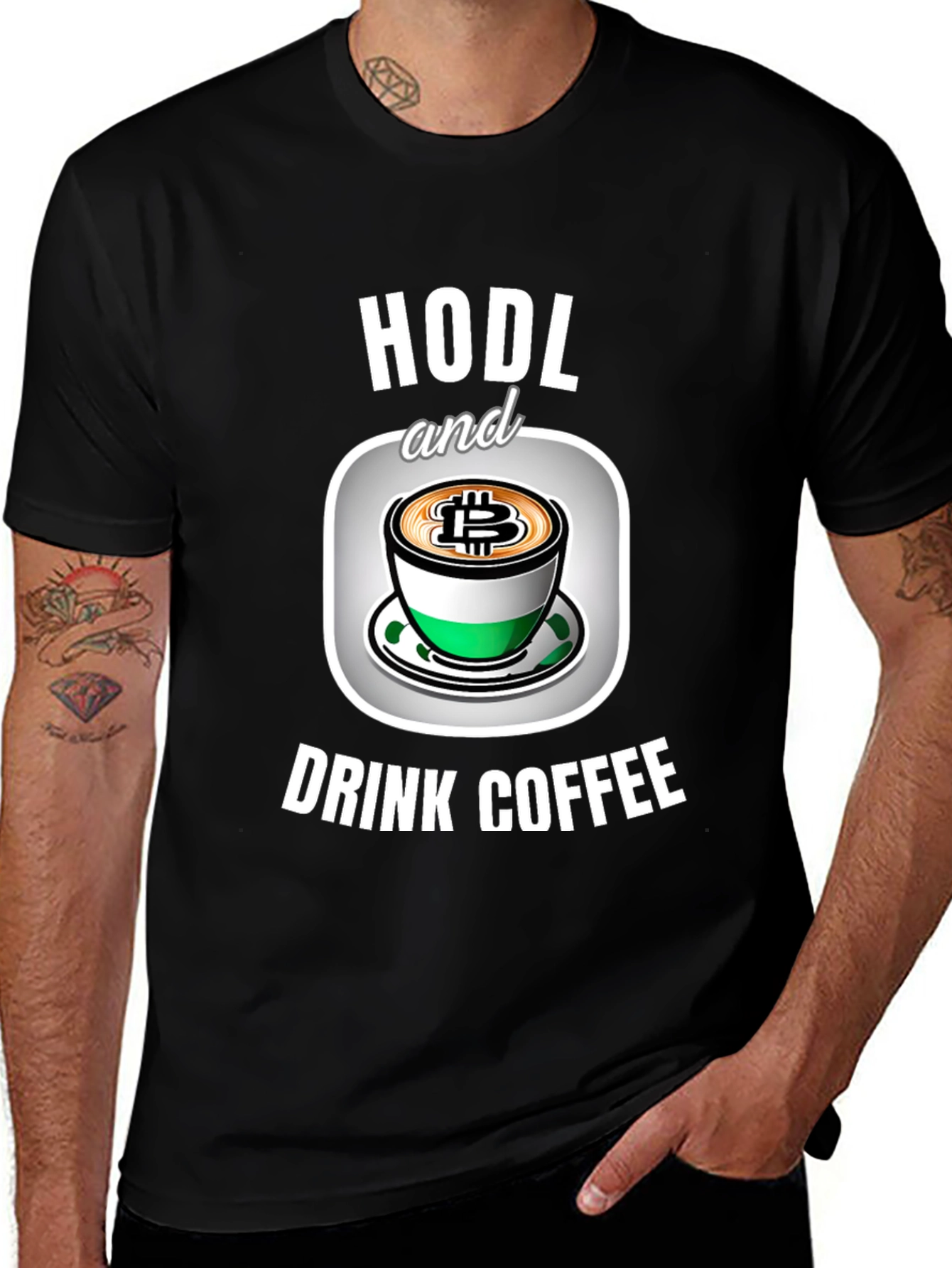 HODL Bitcoin Coffee Graphic T-Shirt