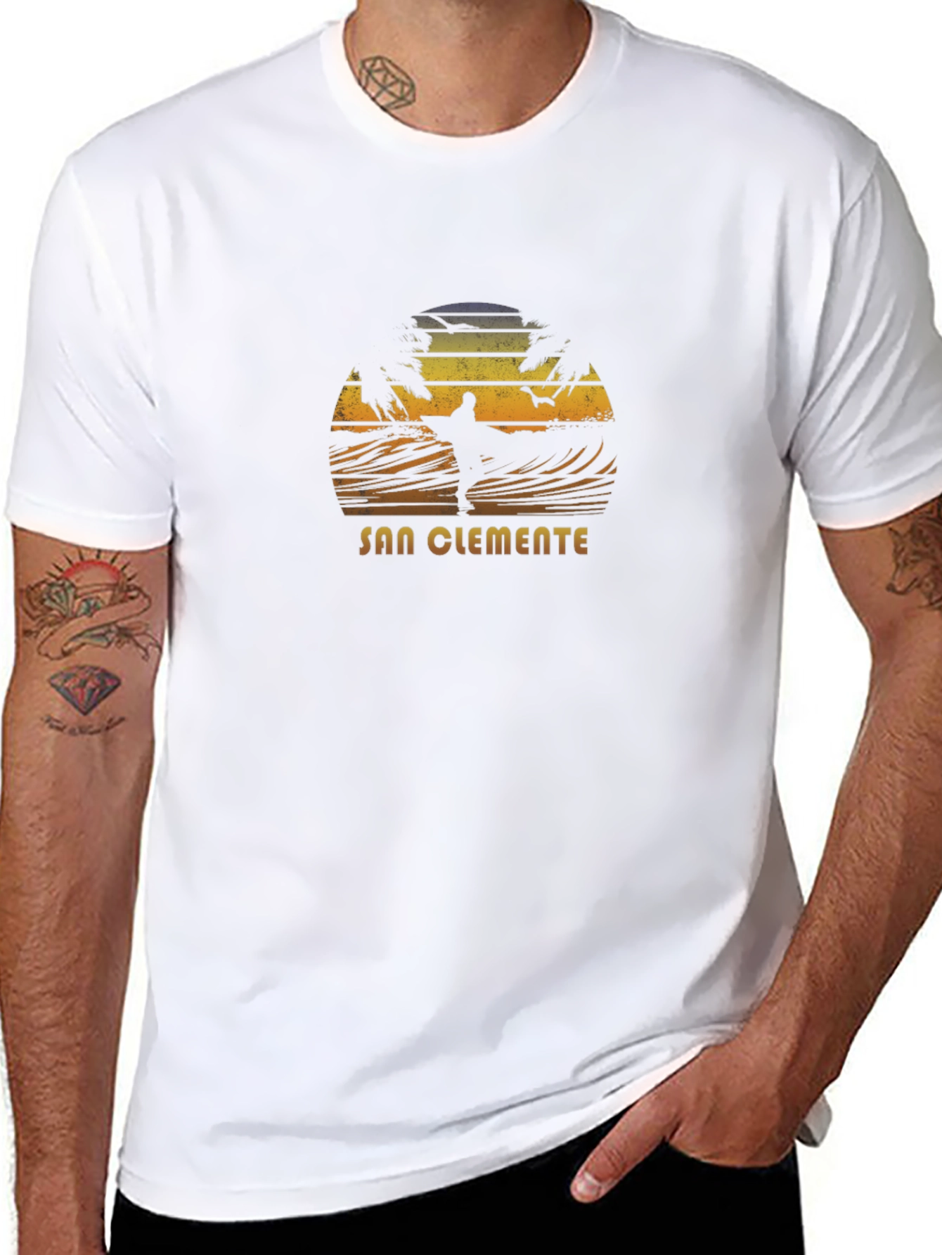 San Clemente Surfer Graphic Tee - Black