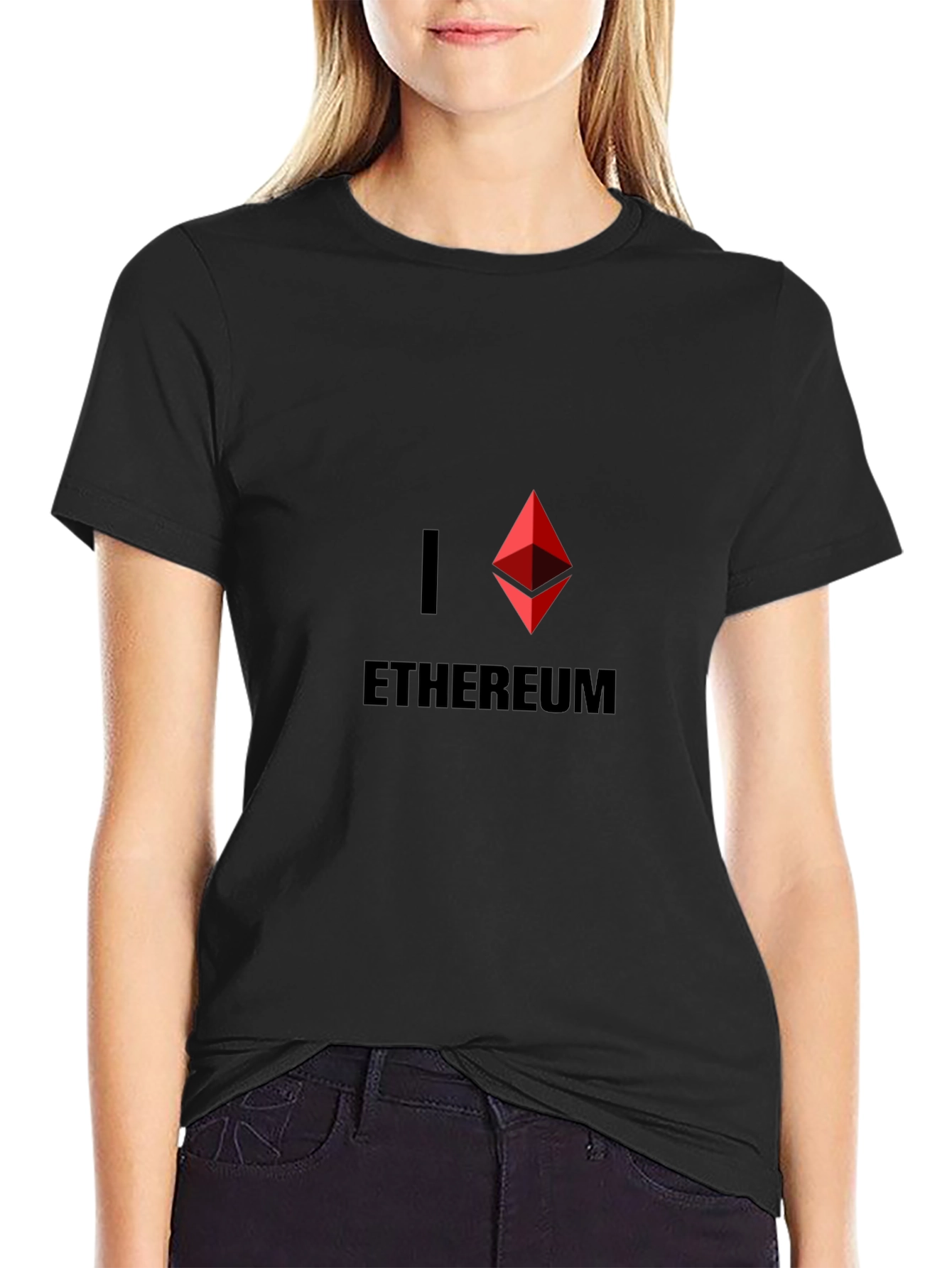 I Love Ethereum Black T-Shirt Crypto Currency