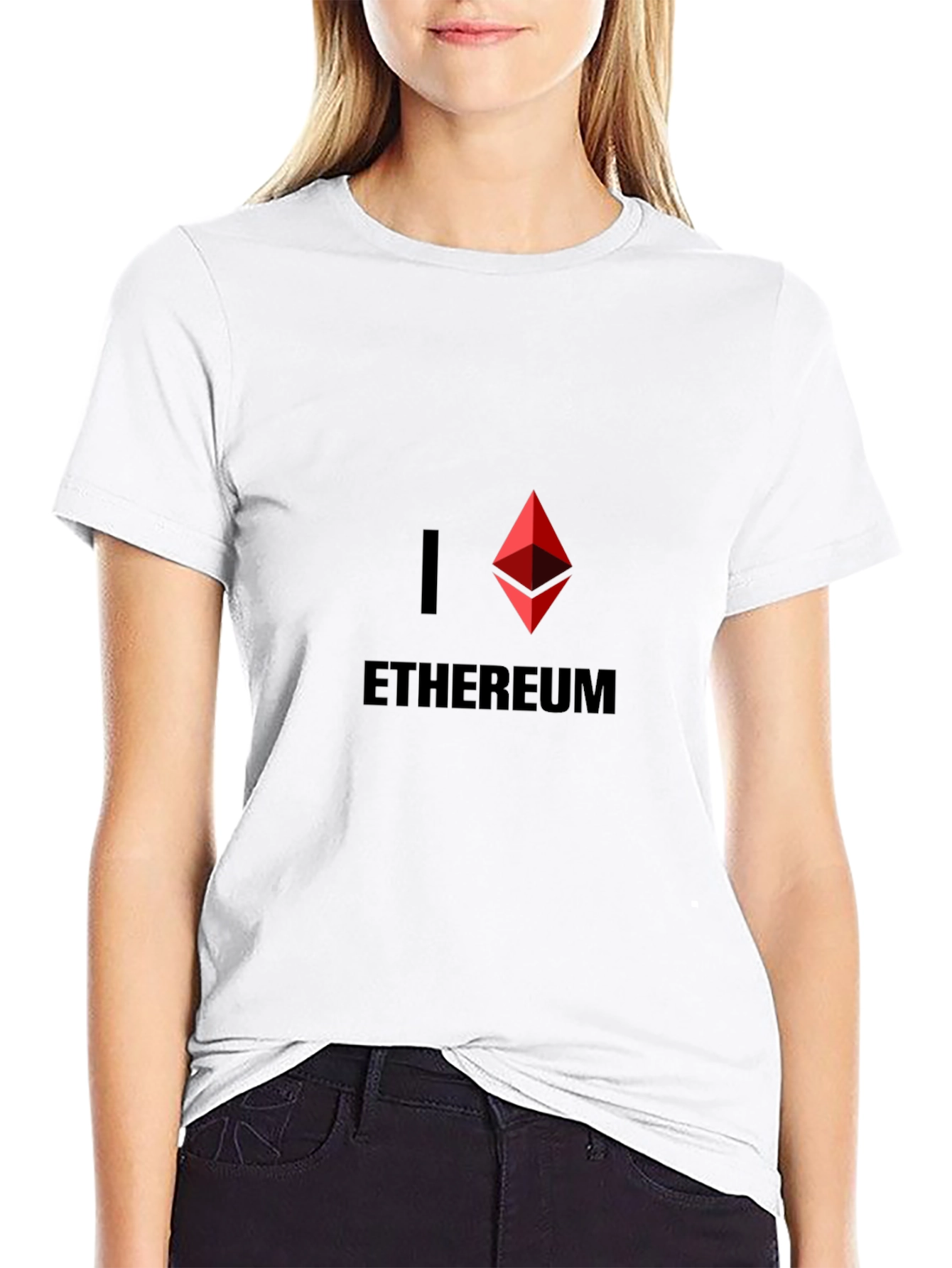 I Love Ethereum Black T-Shirt Crypto Currency