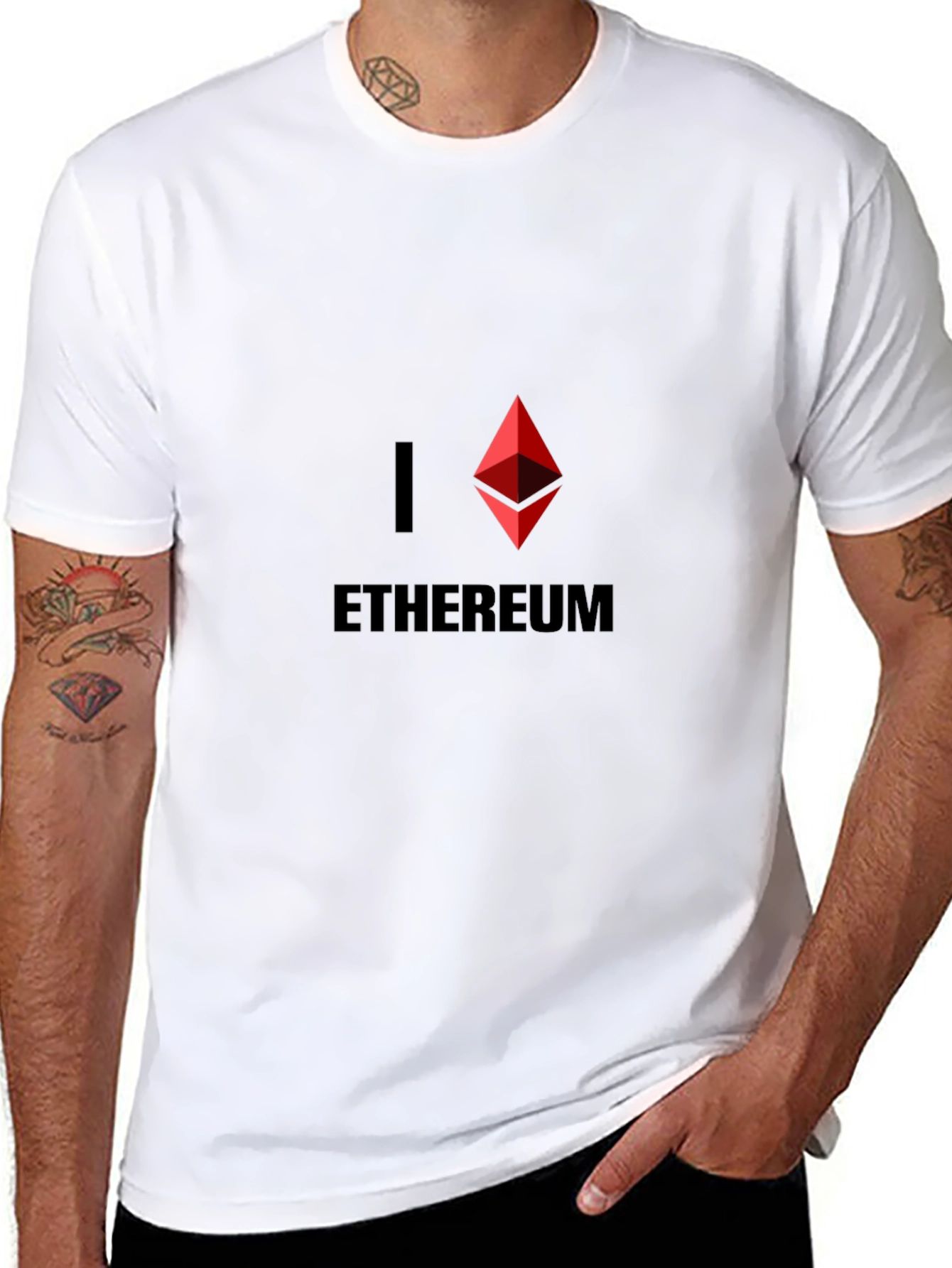 I Love Ethereum Black T-Shirt Crypto Currency