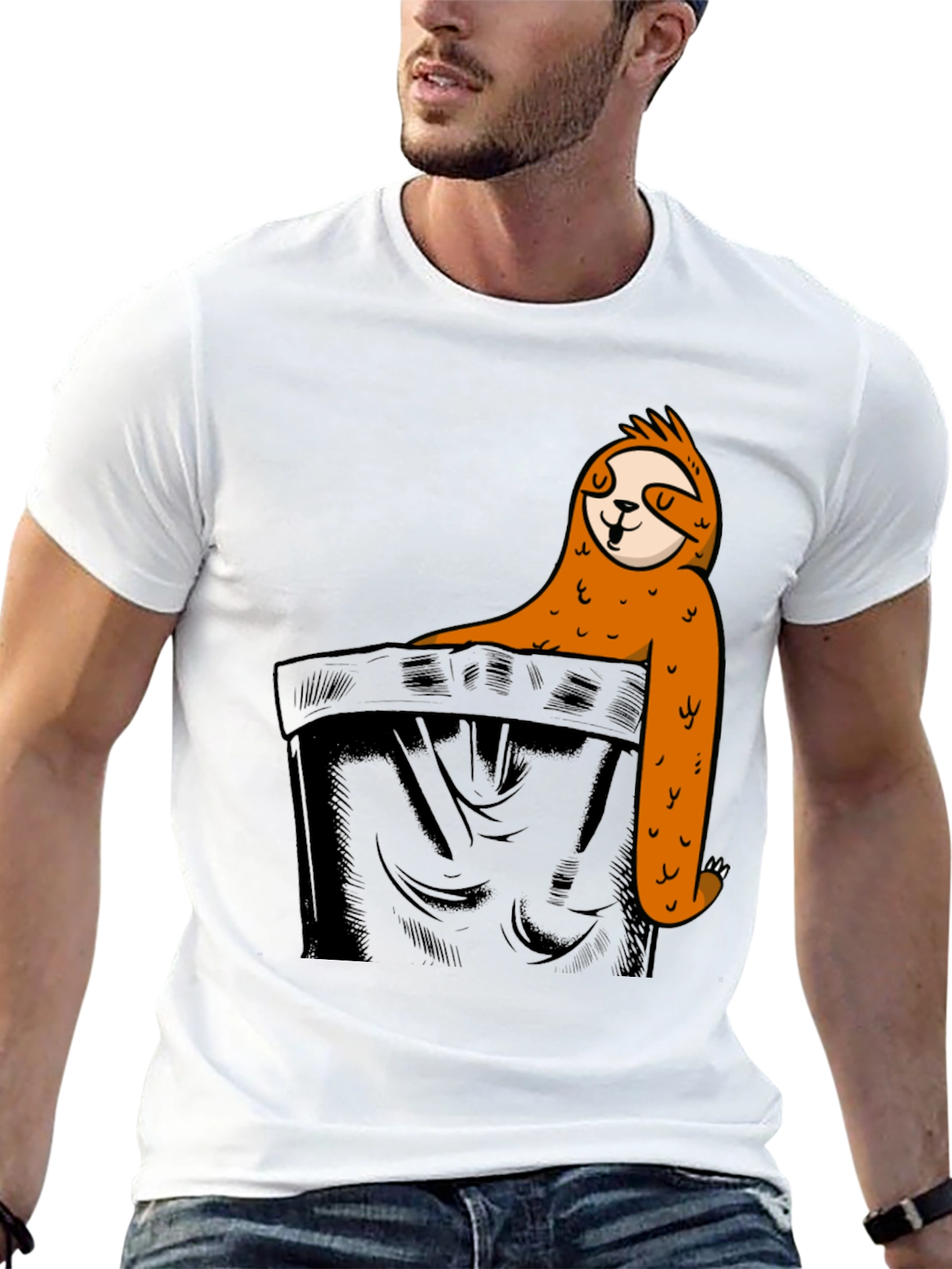 Sloth Pocket Graphic Tee - Relaxed Fit