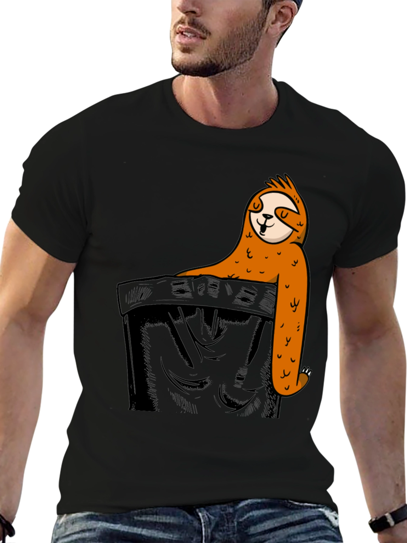 Sloth Pocket Graphic Tee - Relaxed Fit