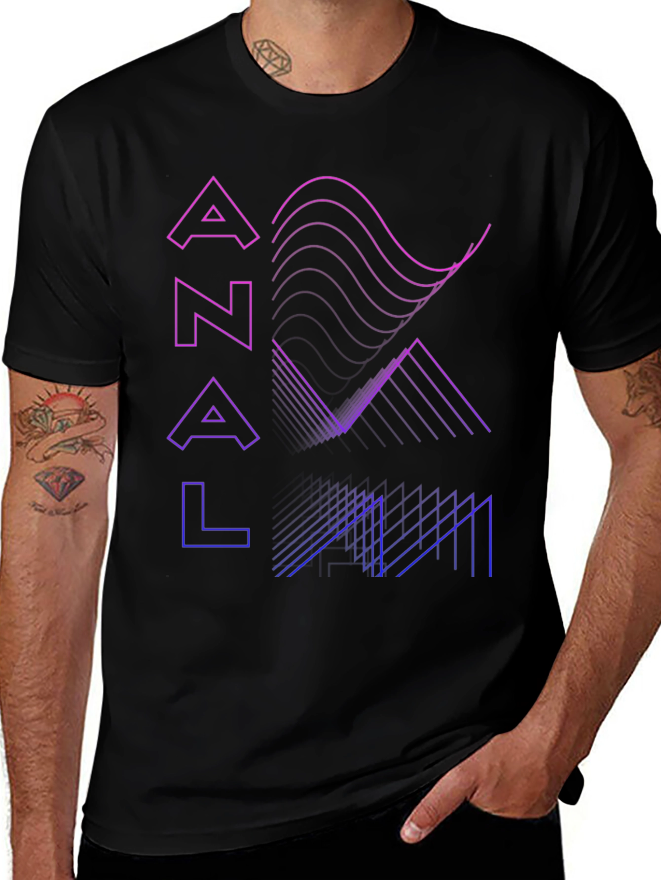 AN4L Retro Wave Black T-Shirt