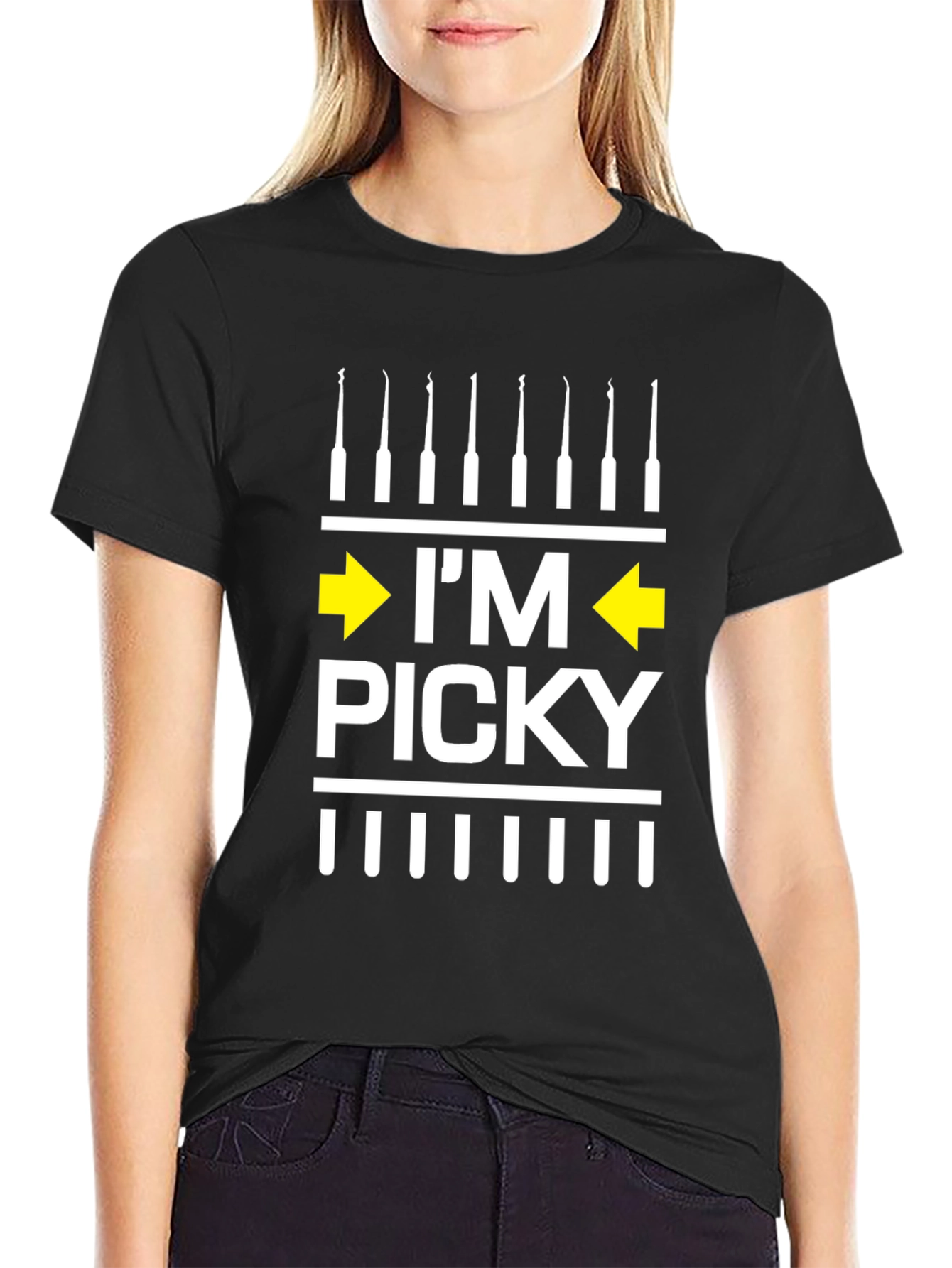 Im Picky T-Shirt - Black Cotton Graphic Tee