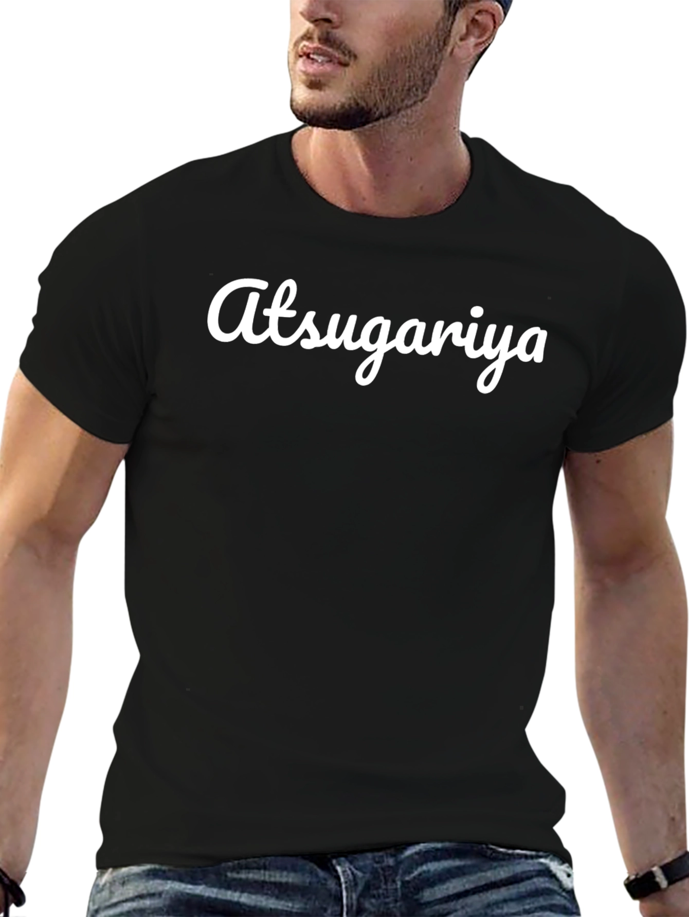 Atsugariya Black Tee - Cool Graphic Print