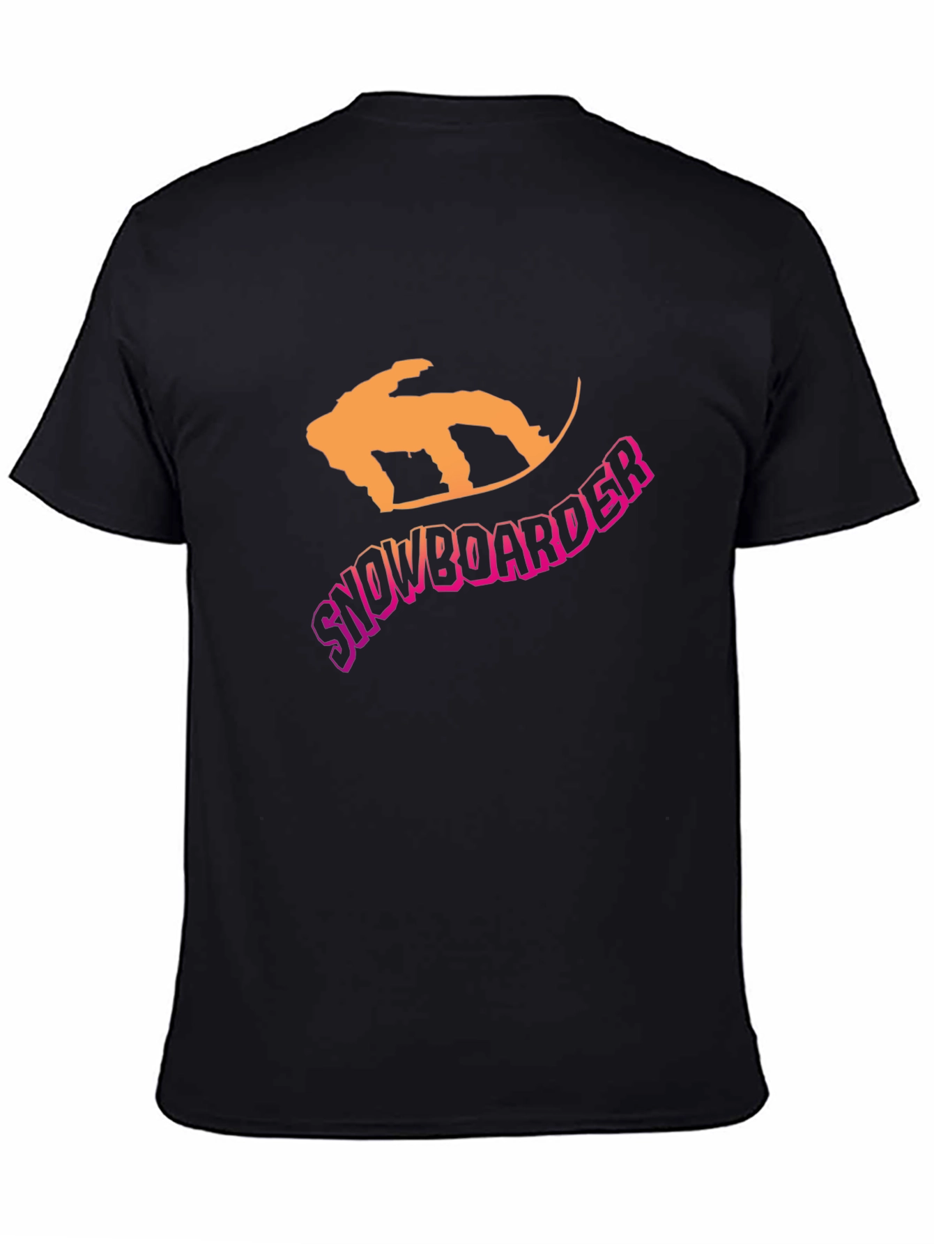 Snowboarder Graphic Tee - Black Crew Neck T-Shirt