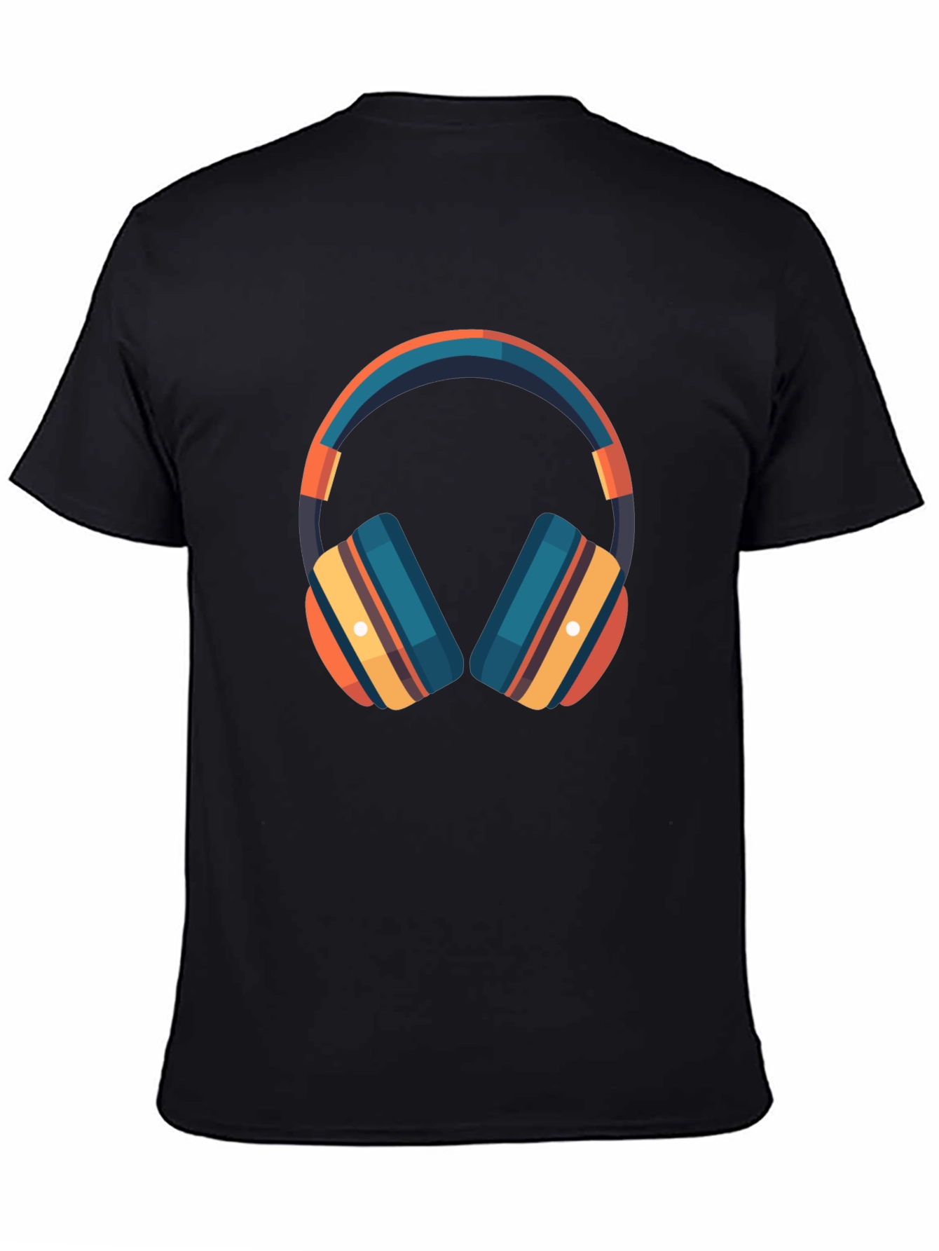 Headphones Graphic Black T-Shirt