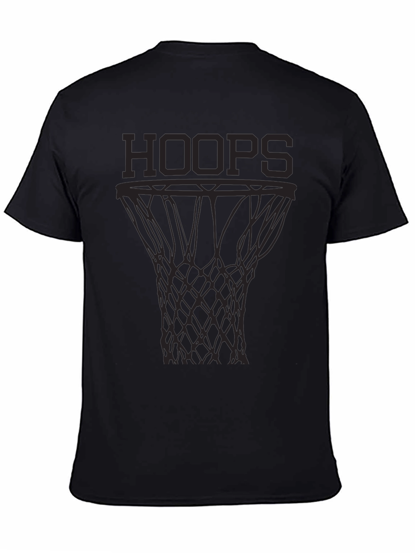 Mens Black Hoops Graphic T-Shirt