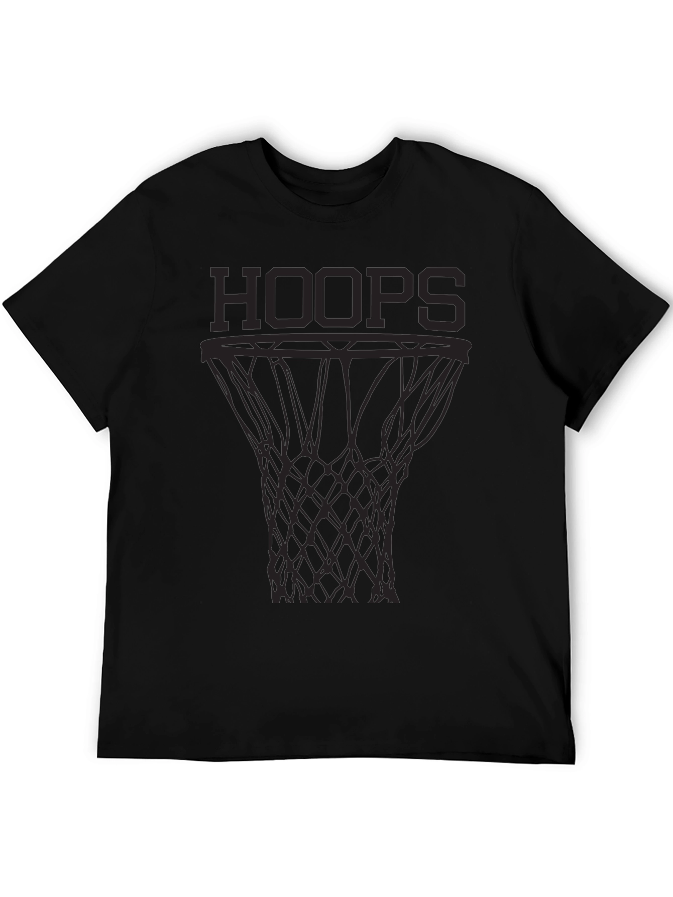 Mens Black Hoops Graphic T-Shirt