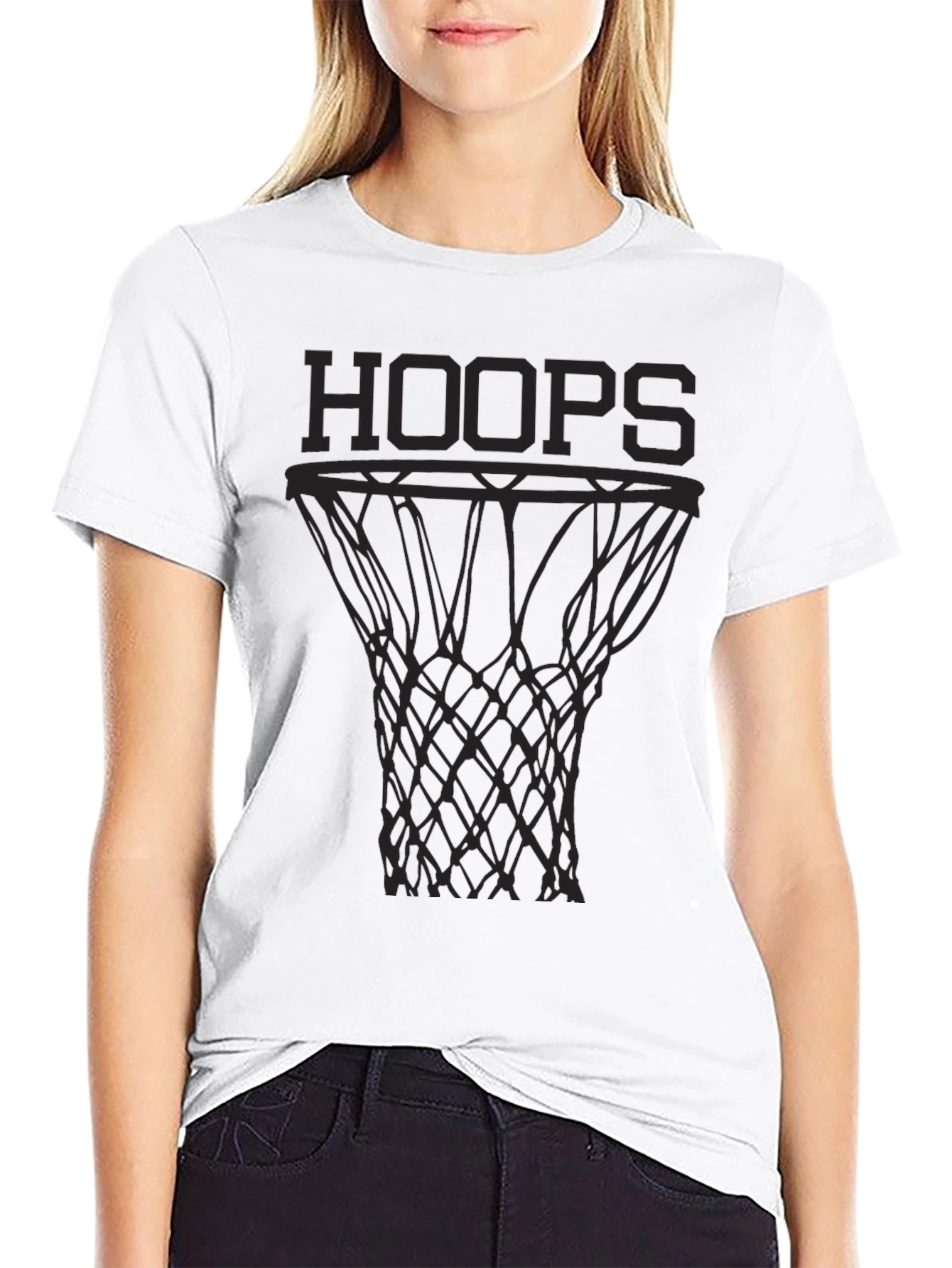 Mens Black Hoops Graphic T-Shirt