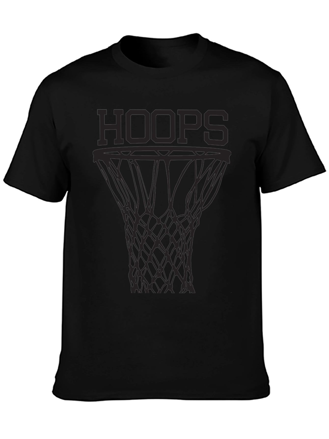 Mens Black Hoops Graphic T-Shirt