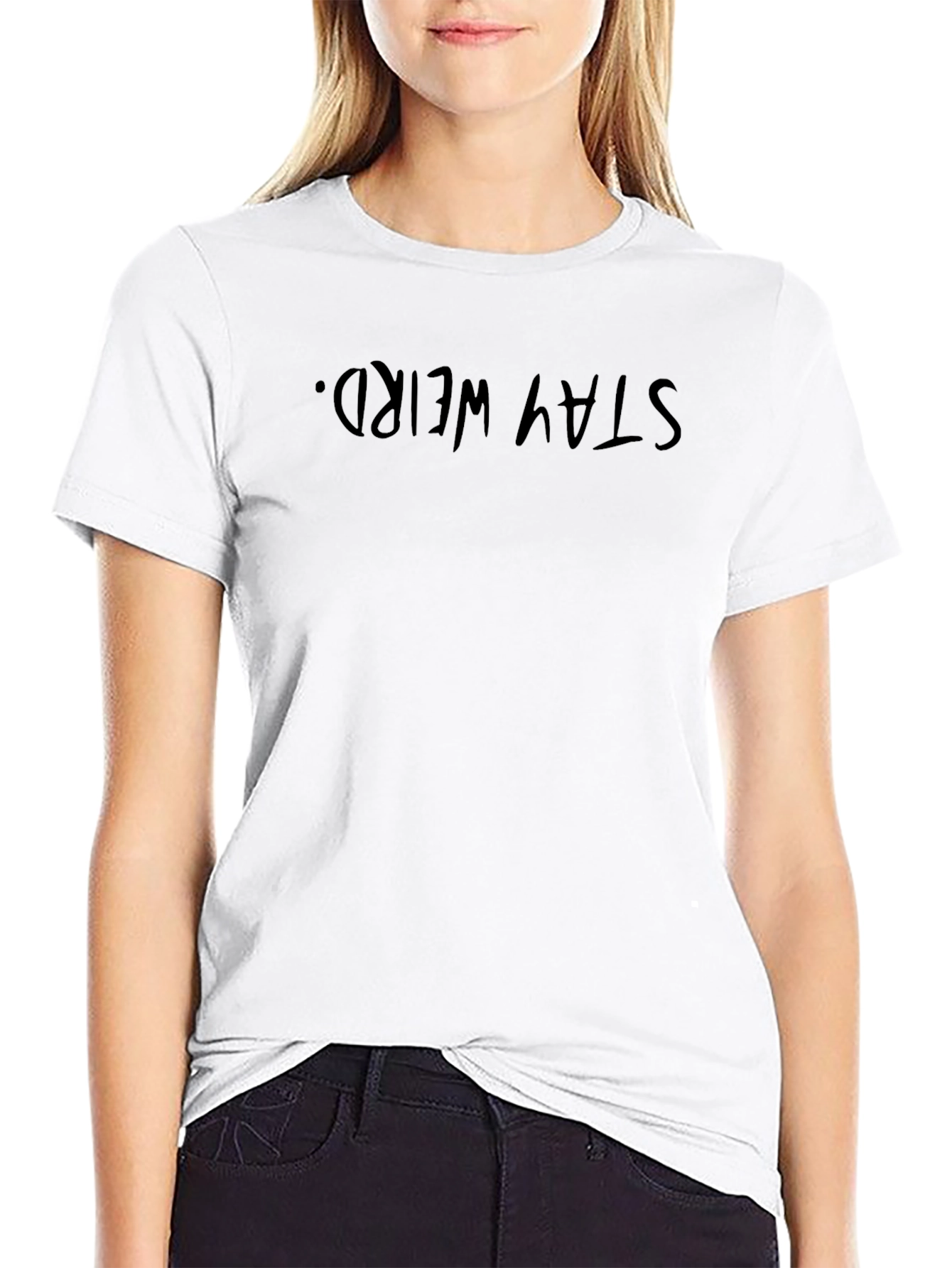 Stay Weird Black Graphic Tee - Cool Casual Style