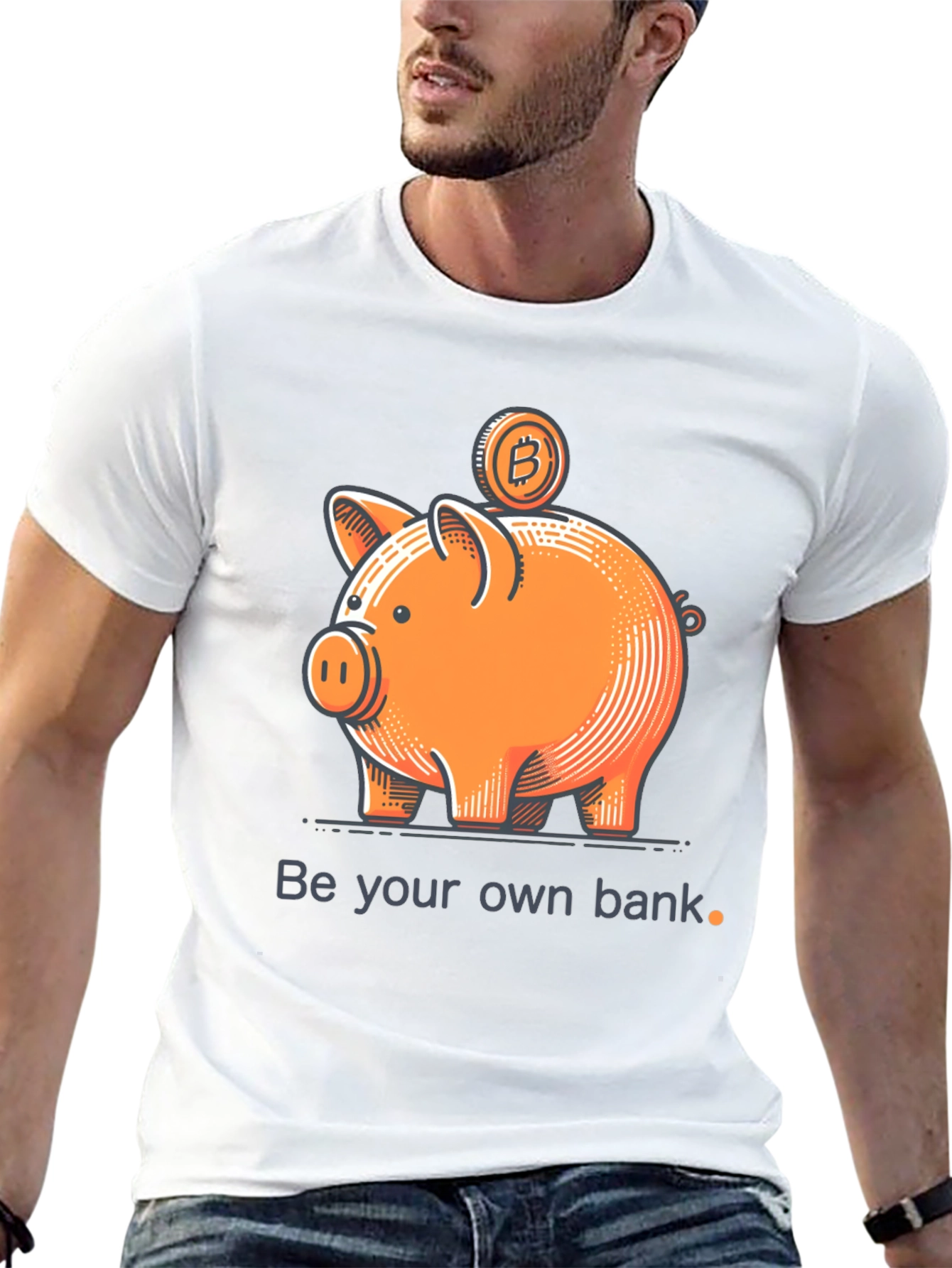 Bitcoin Piggy Bank Black T-Shirt