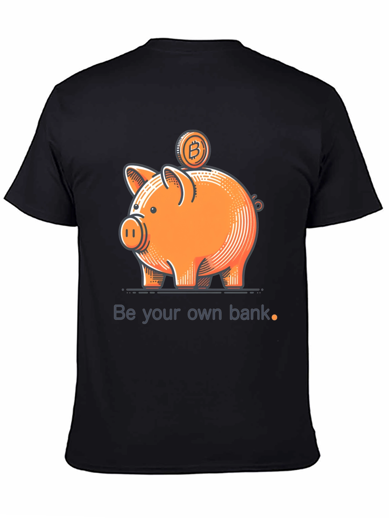 Bitcoin Piggy Bank Black T-Shirt