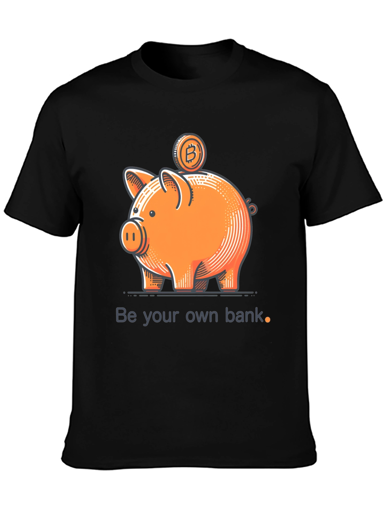 Bitcoin Piggy Bank Black T-Shirt