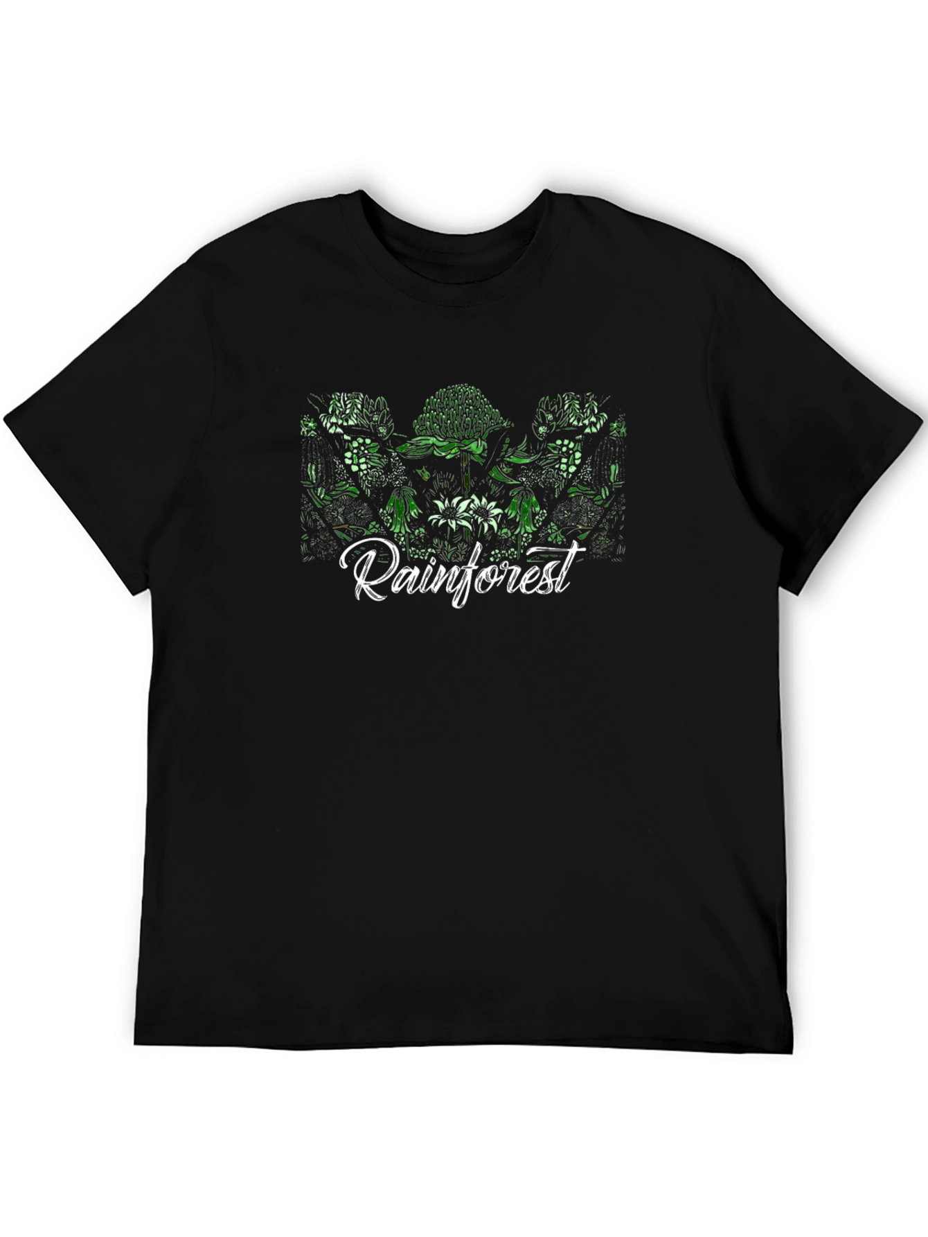 Rainforest Floral Black T-Shirt