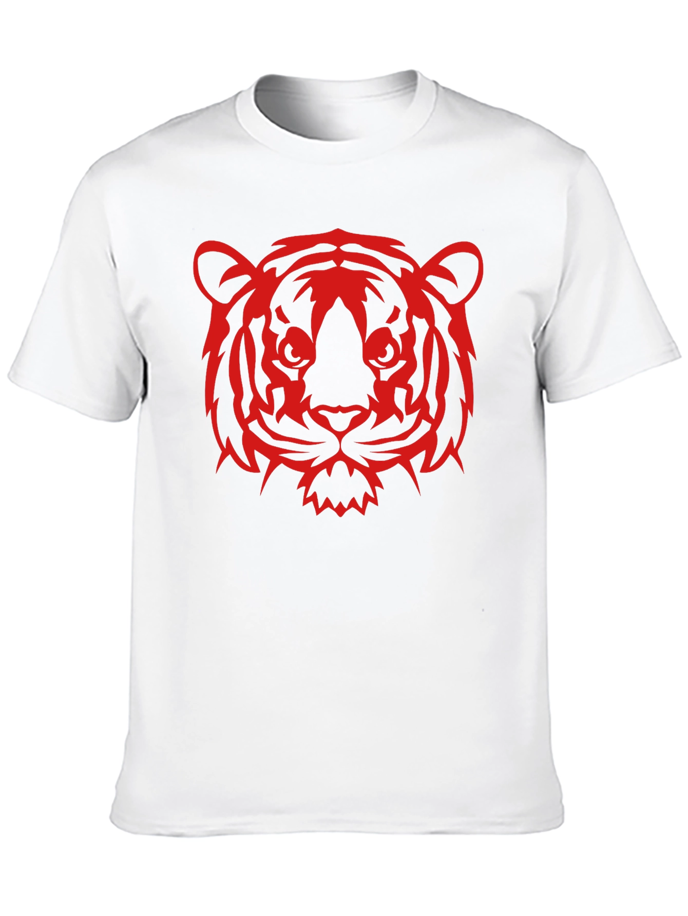 Red Tiger Graphic Black T-Shirt - Bold Animal Design