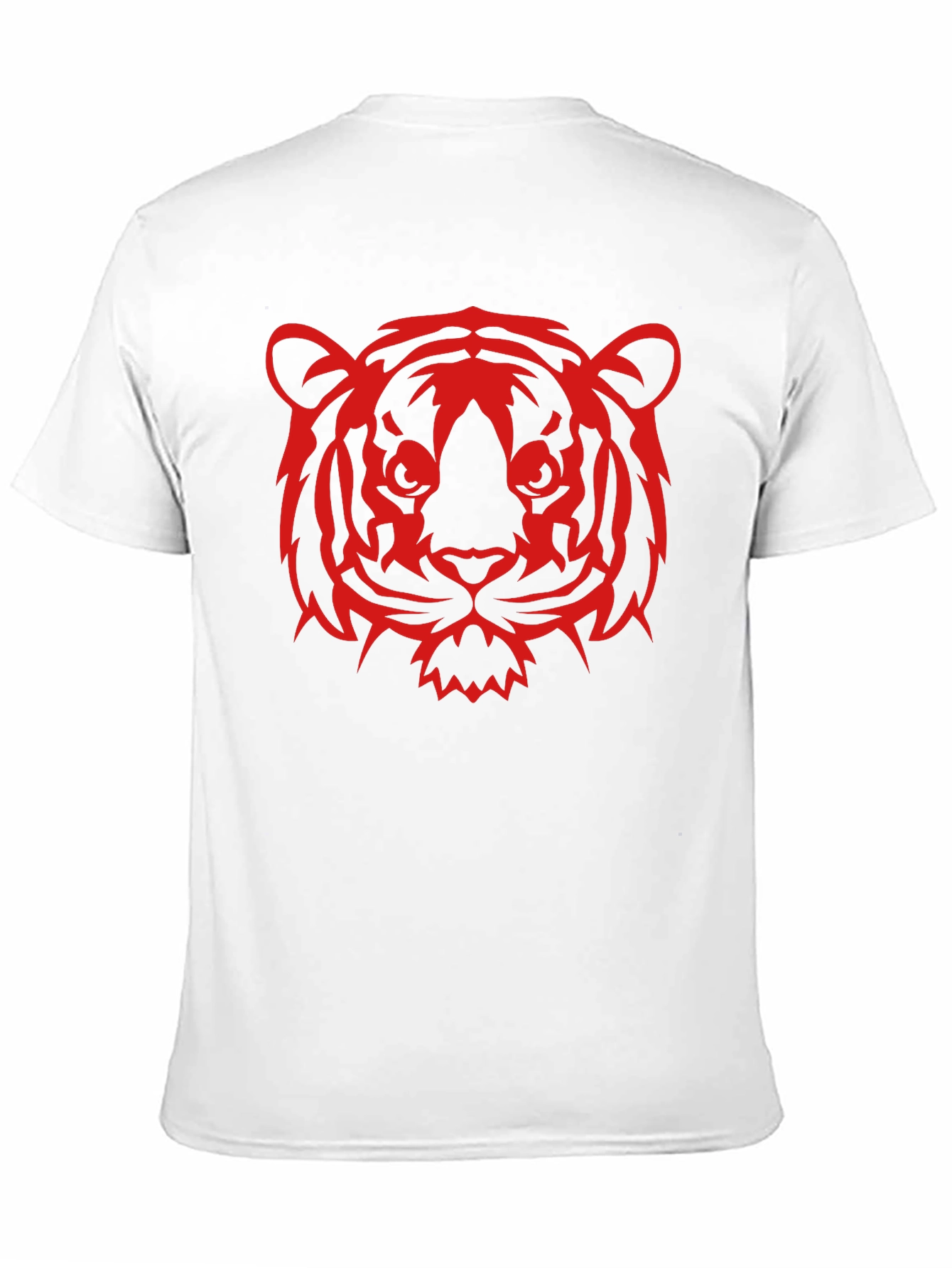Red Tiger Graphic Black T-Shirt - Bold Animal Design