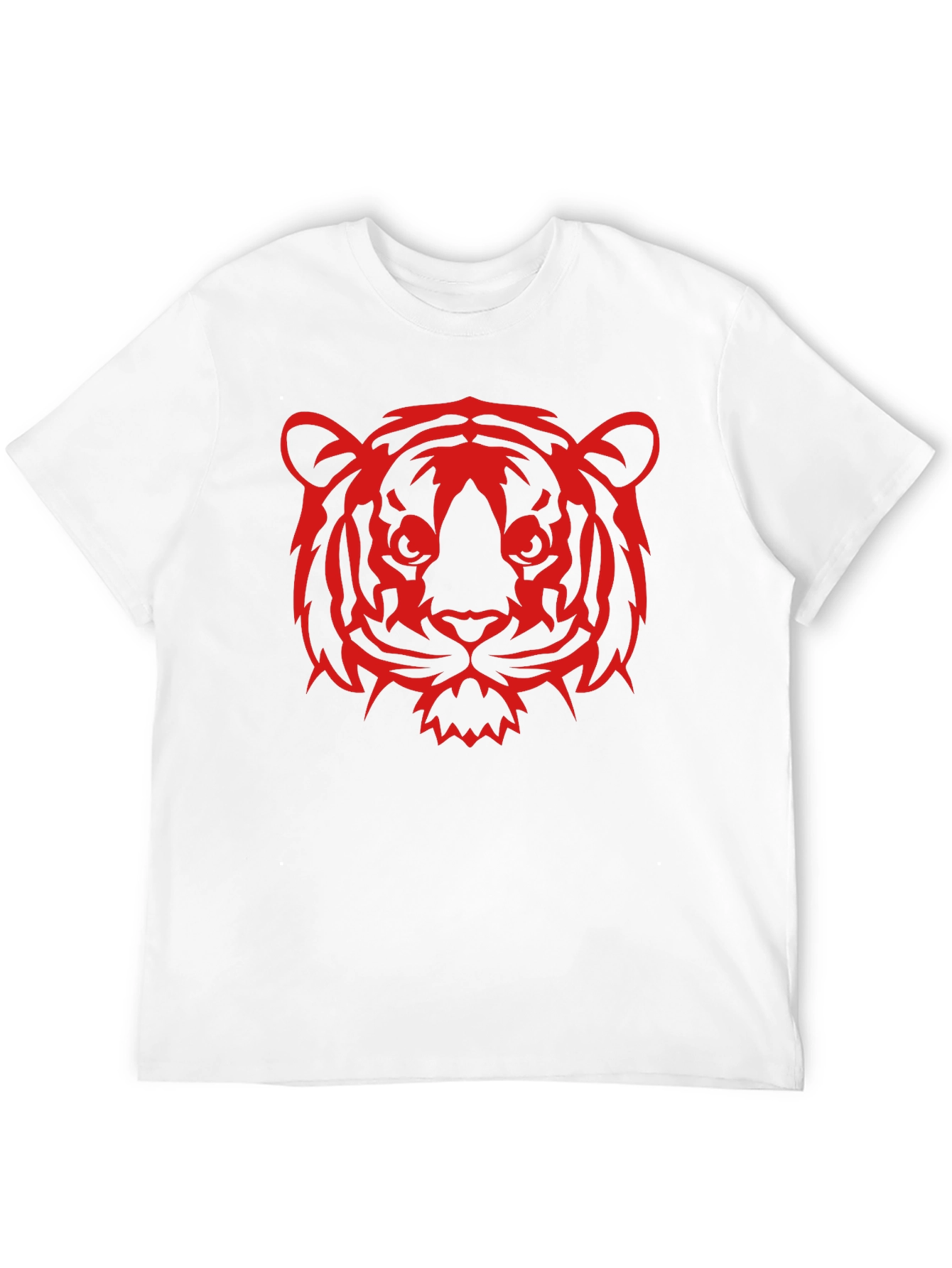 Red Tiger Graphic Black T-Shirt - Bold Animal Design