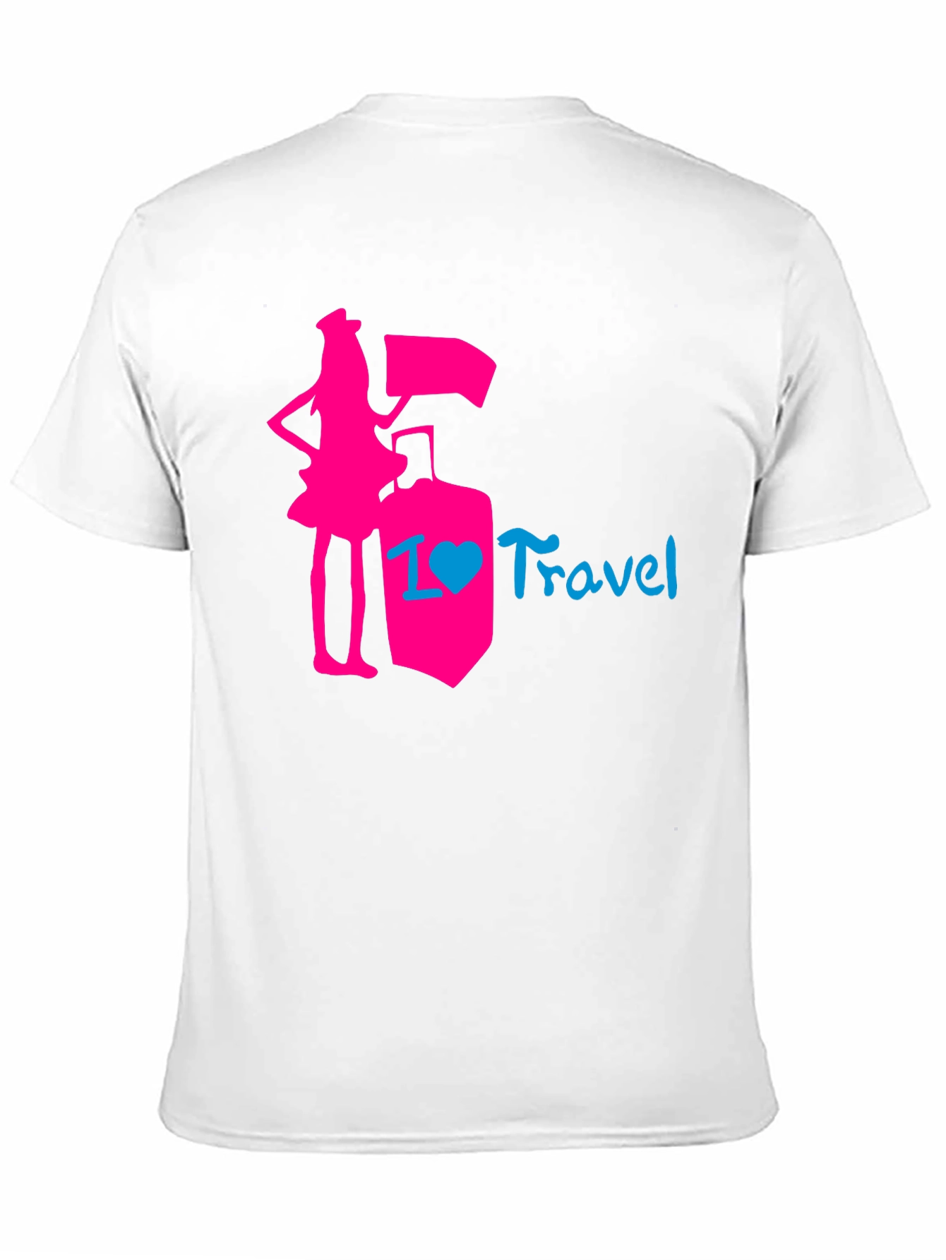 I Love Travel T-Shirt: Pink Design Stylish Top