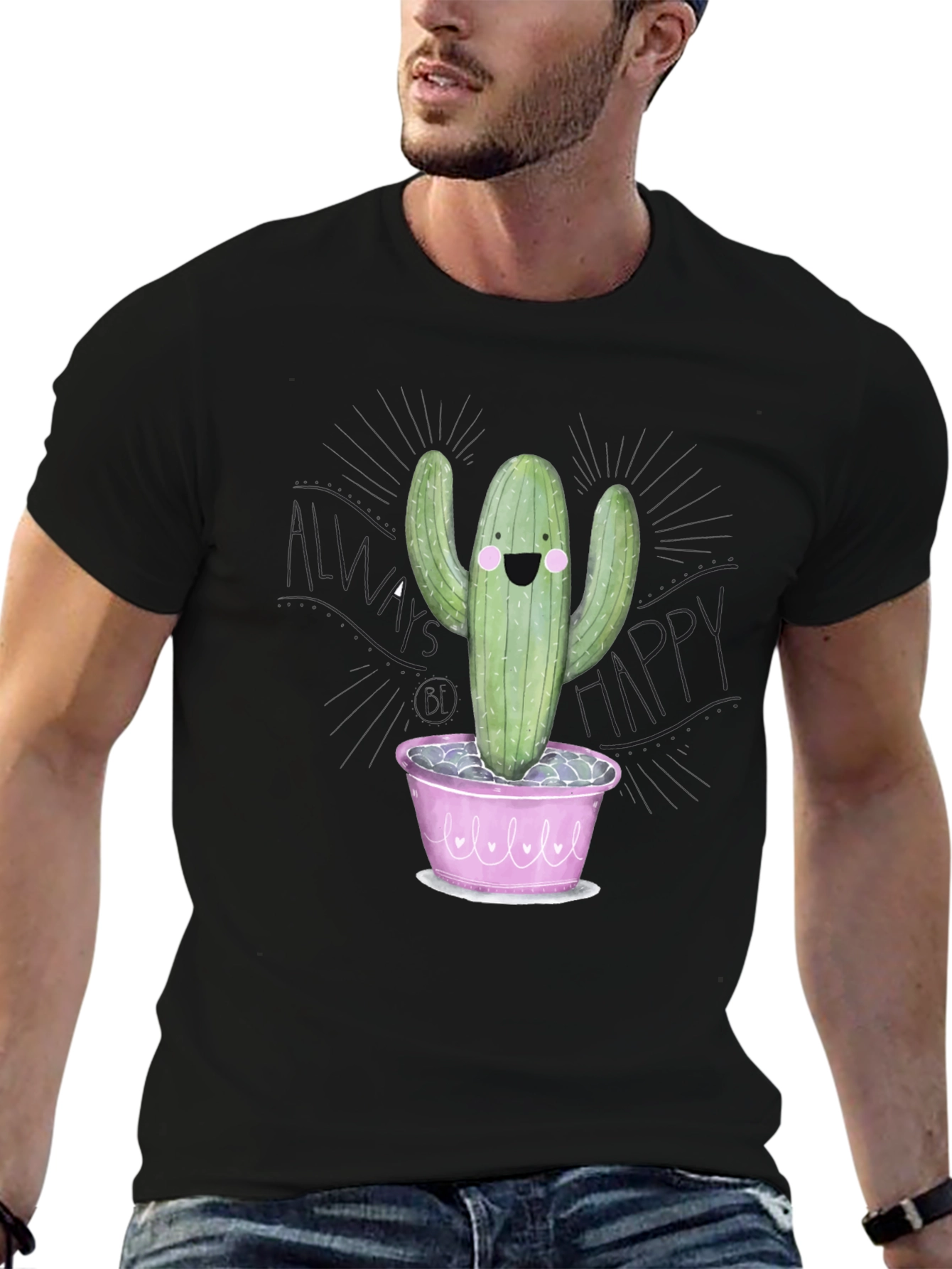 Always Happy Cactus Tee - Cute Plant Lover Shirt