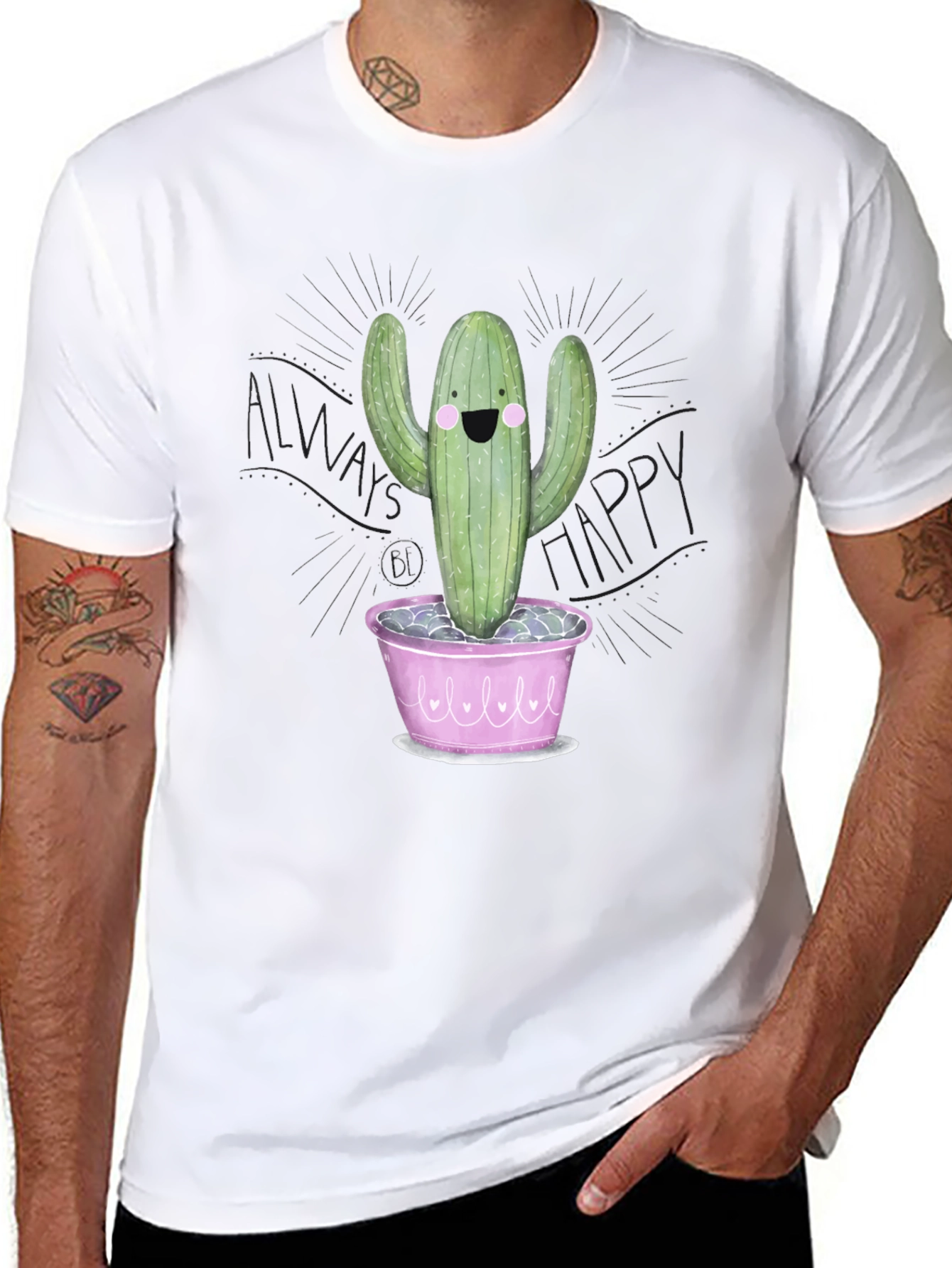 Always Happy Cactus Tee - Cute Plant Lover Shirt