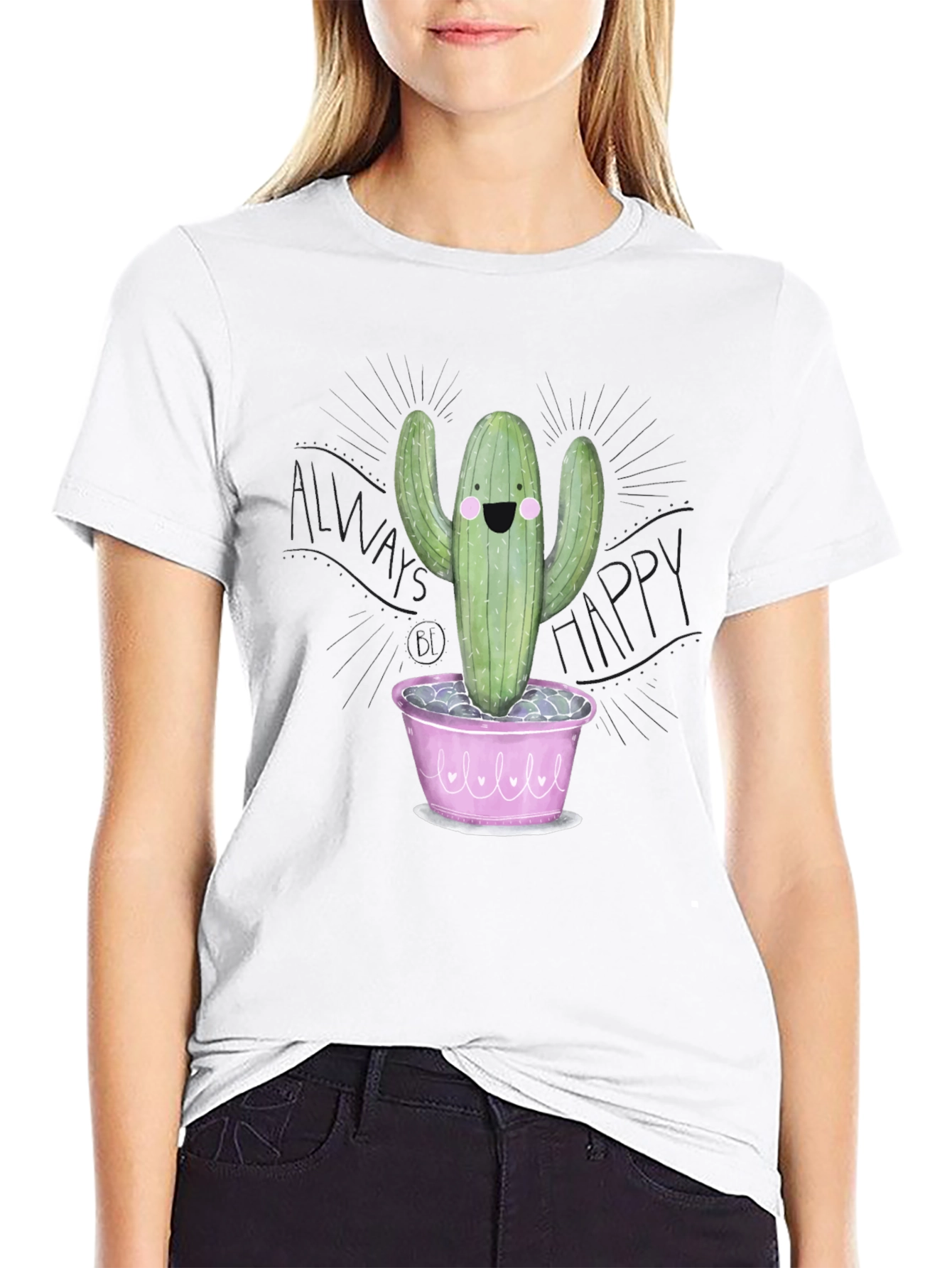 Always Happy Cactus Tee - Cute Plant Lover Shirt