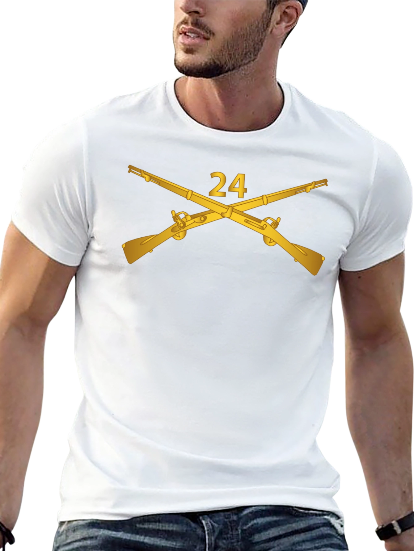 24 Crossed Rifles Graphic Tee - Black