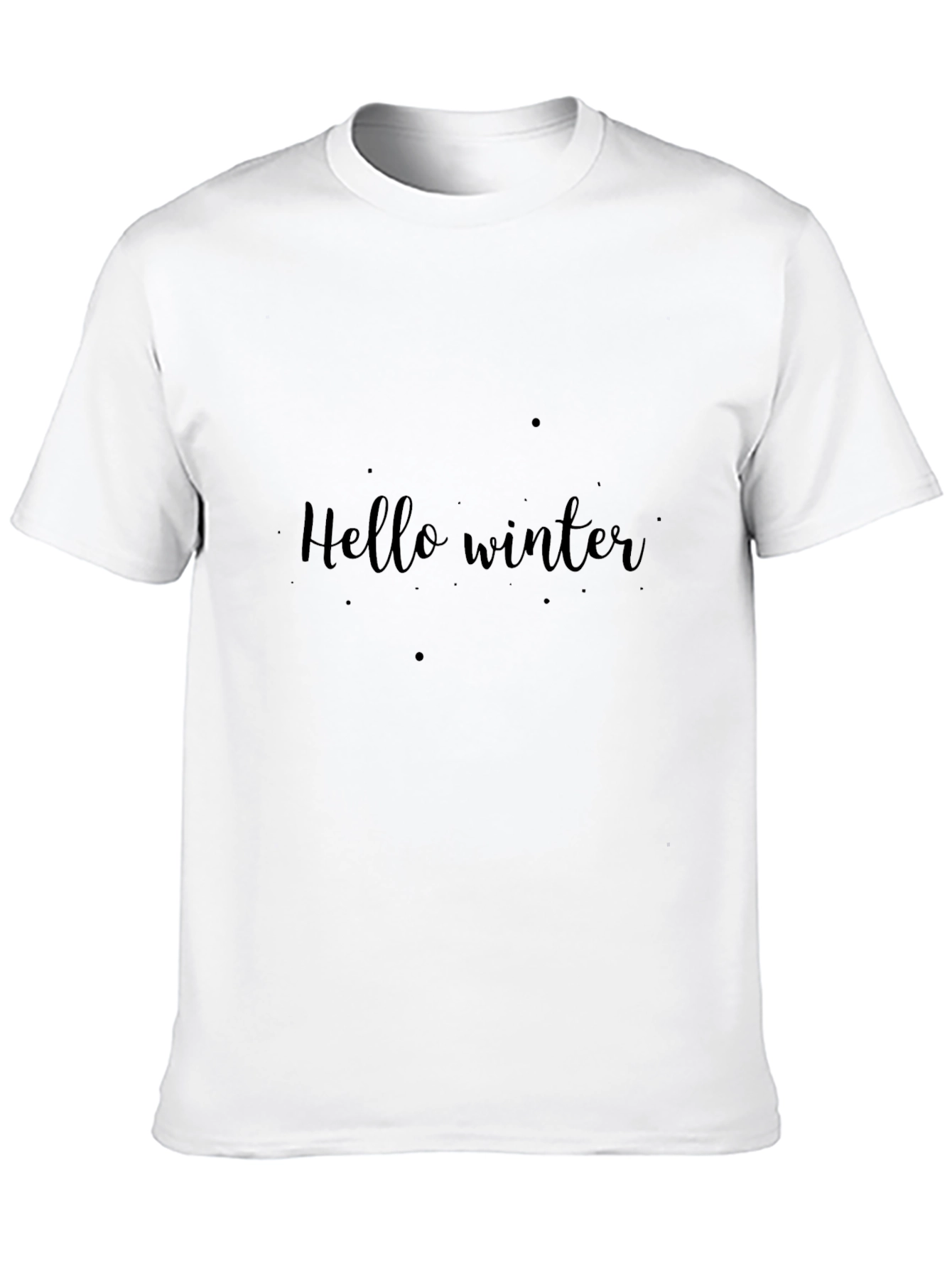 Hello Winter Black T-Shirt - Stylish Seasonal Apparel