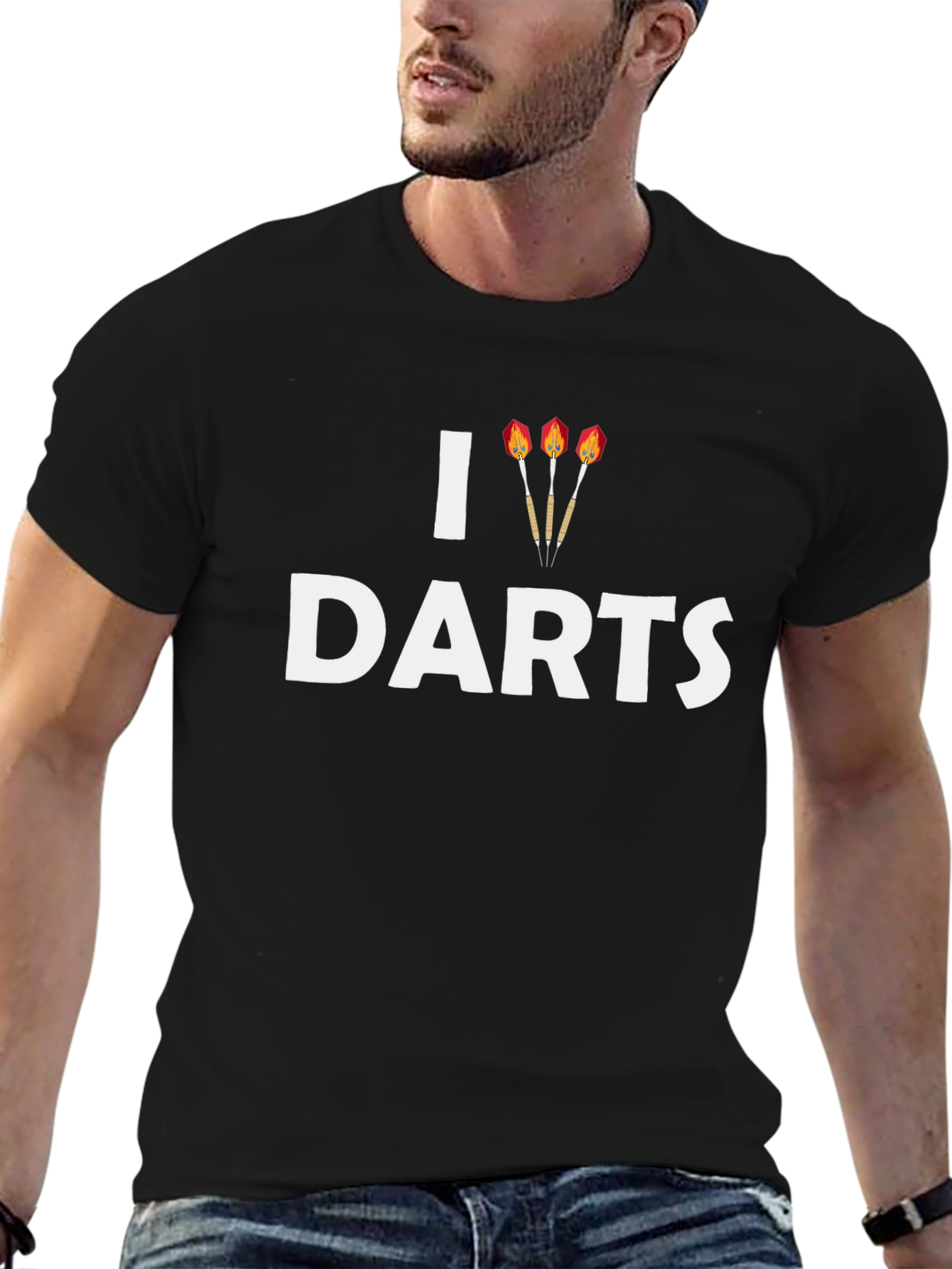 I Love Darts Graphic T-Shirt - Casual Comfort